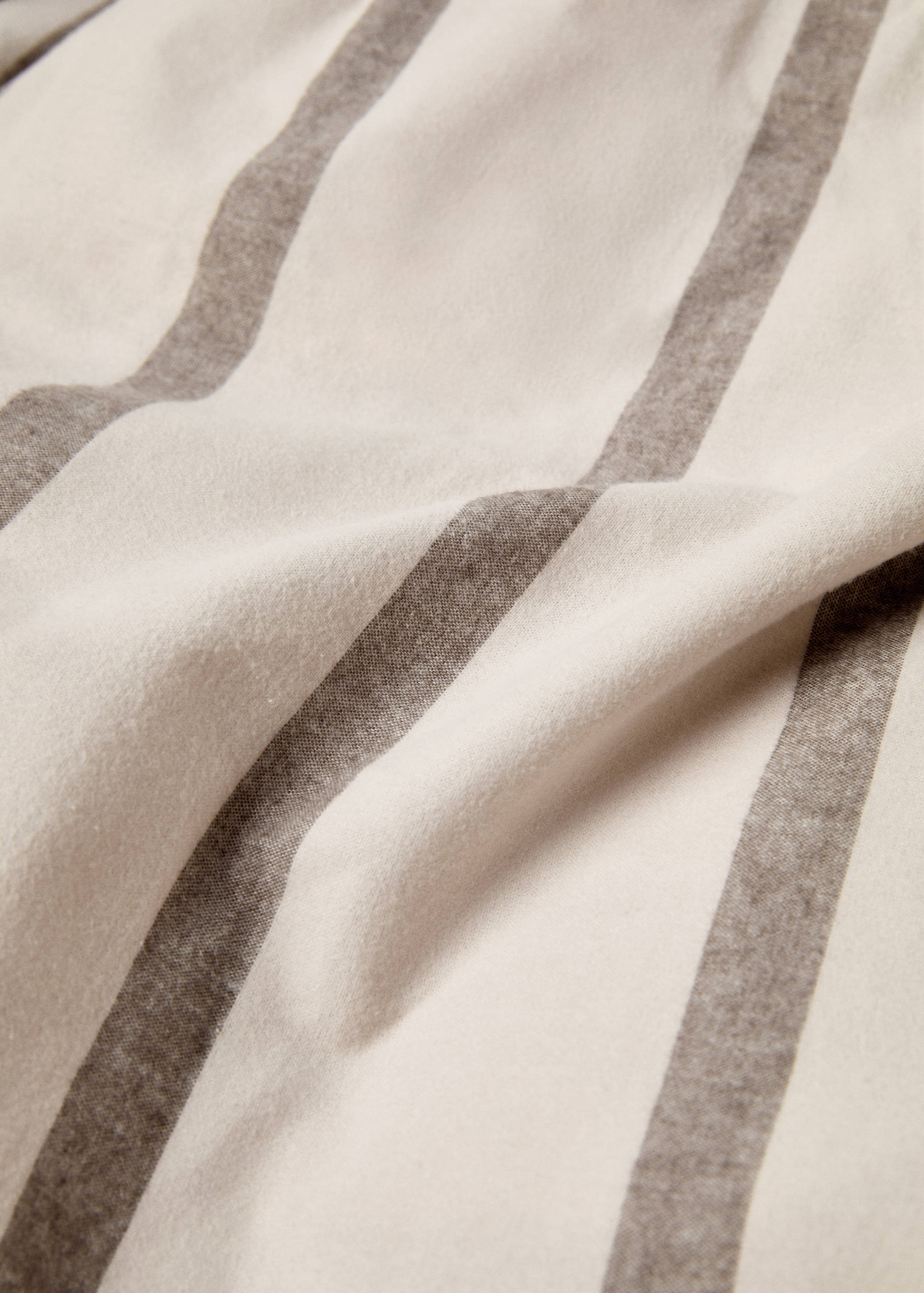 Gestreifter Bettbezug aus 100 % Baumwoll-Flanell für 90 cm Bett - Detail des Artikels 2
