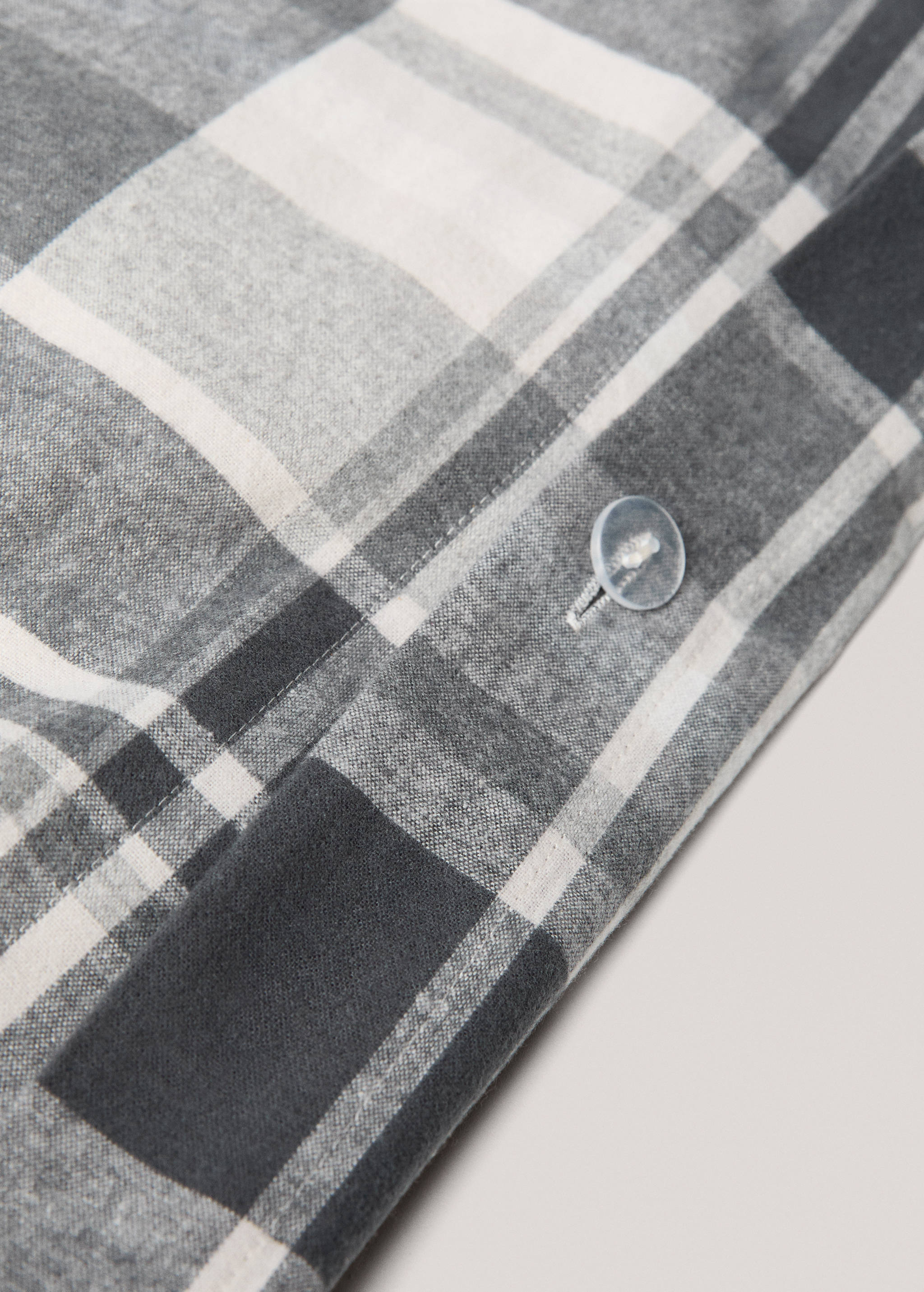Cotton flannel check duvet cover for 135/140 cm bed - Details of the article 2