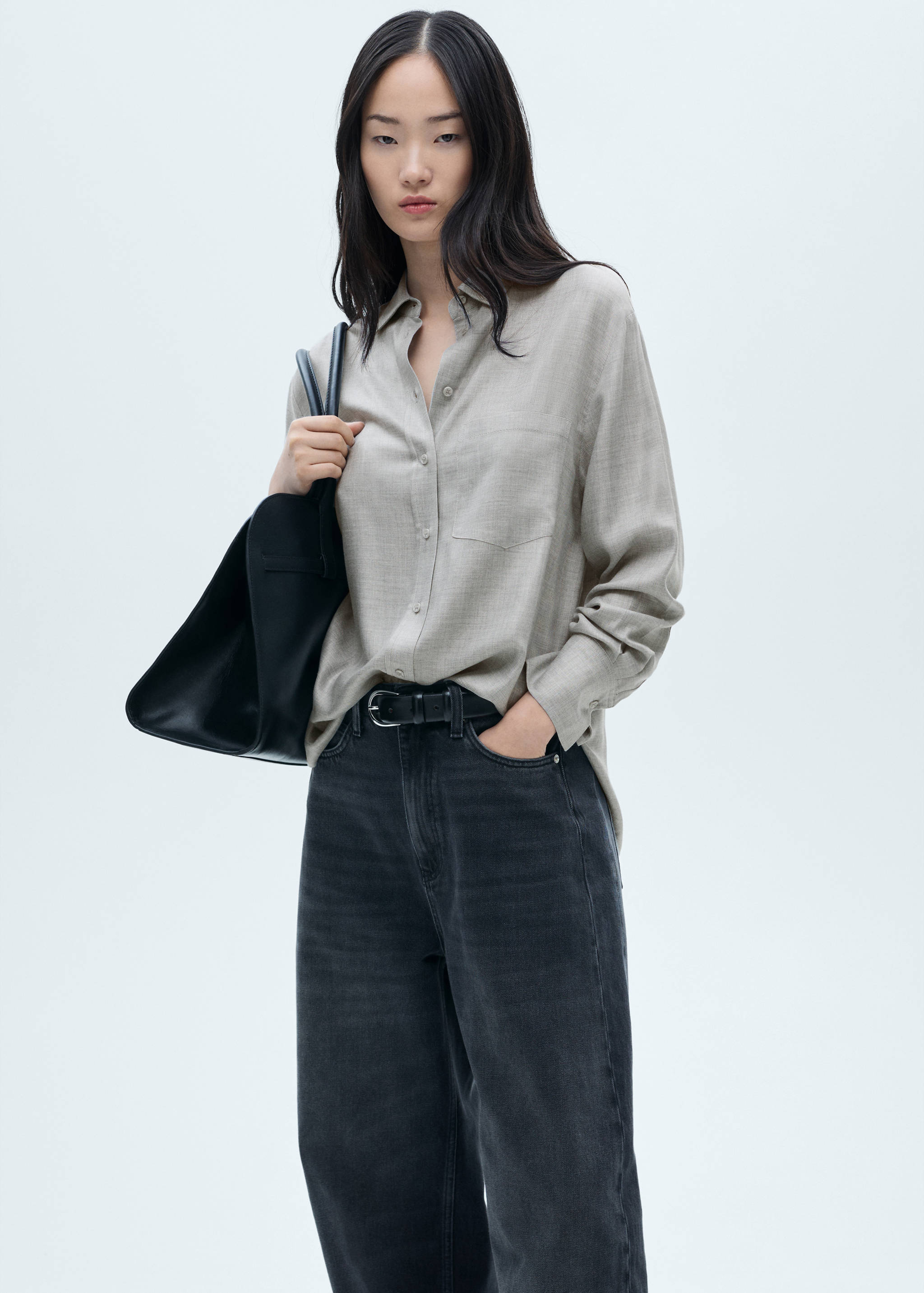 Camisa butxaca pegat - Pla mig