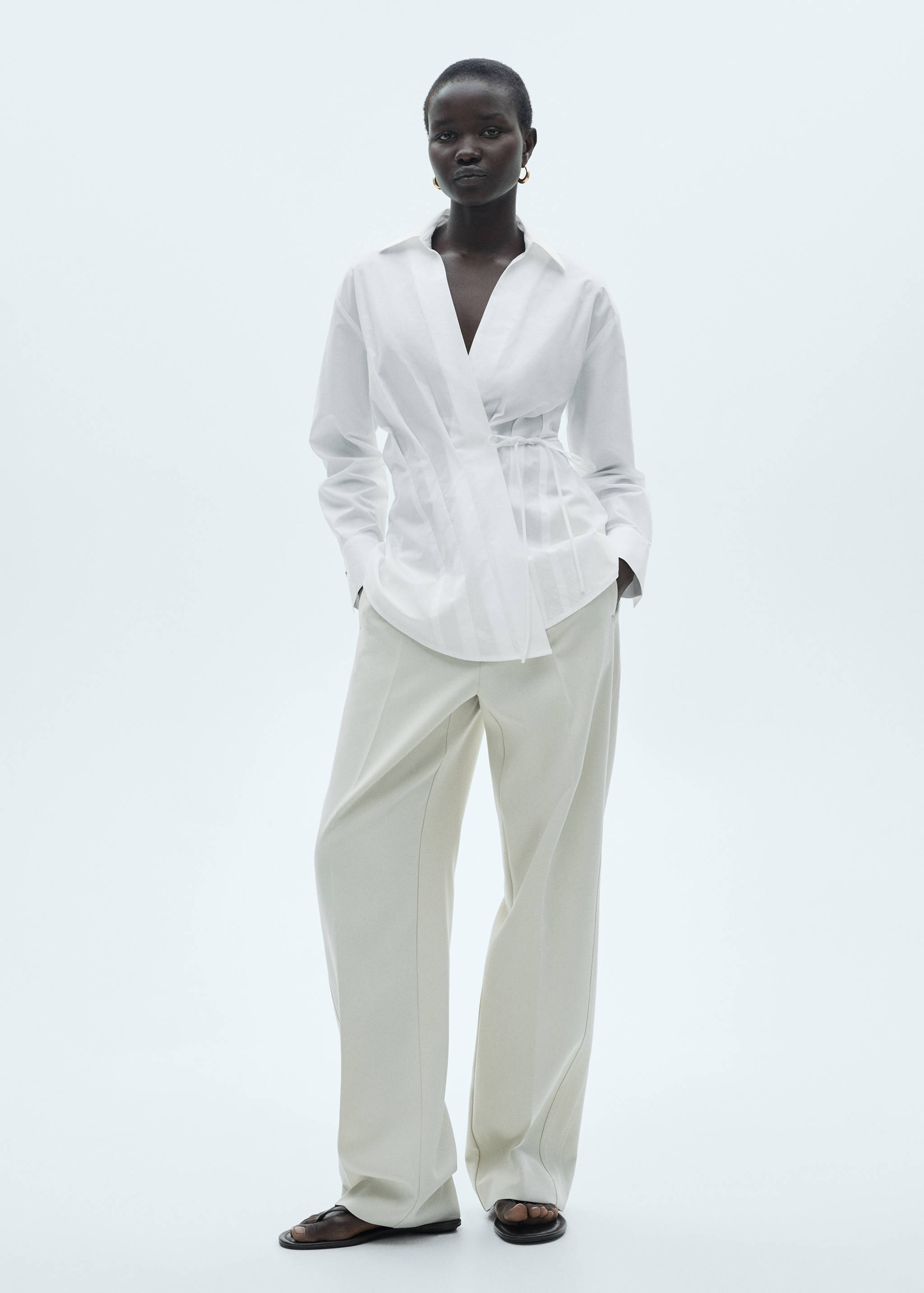 Cross-knotted lyocell shirt - General plane