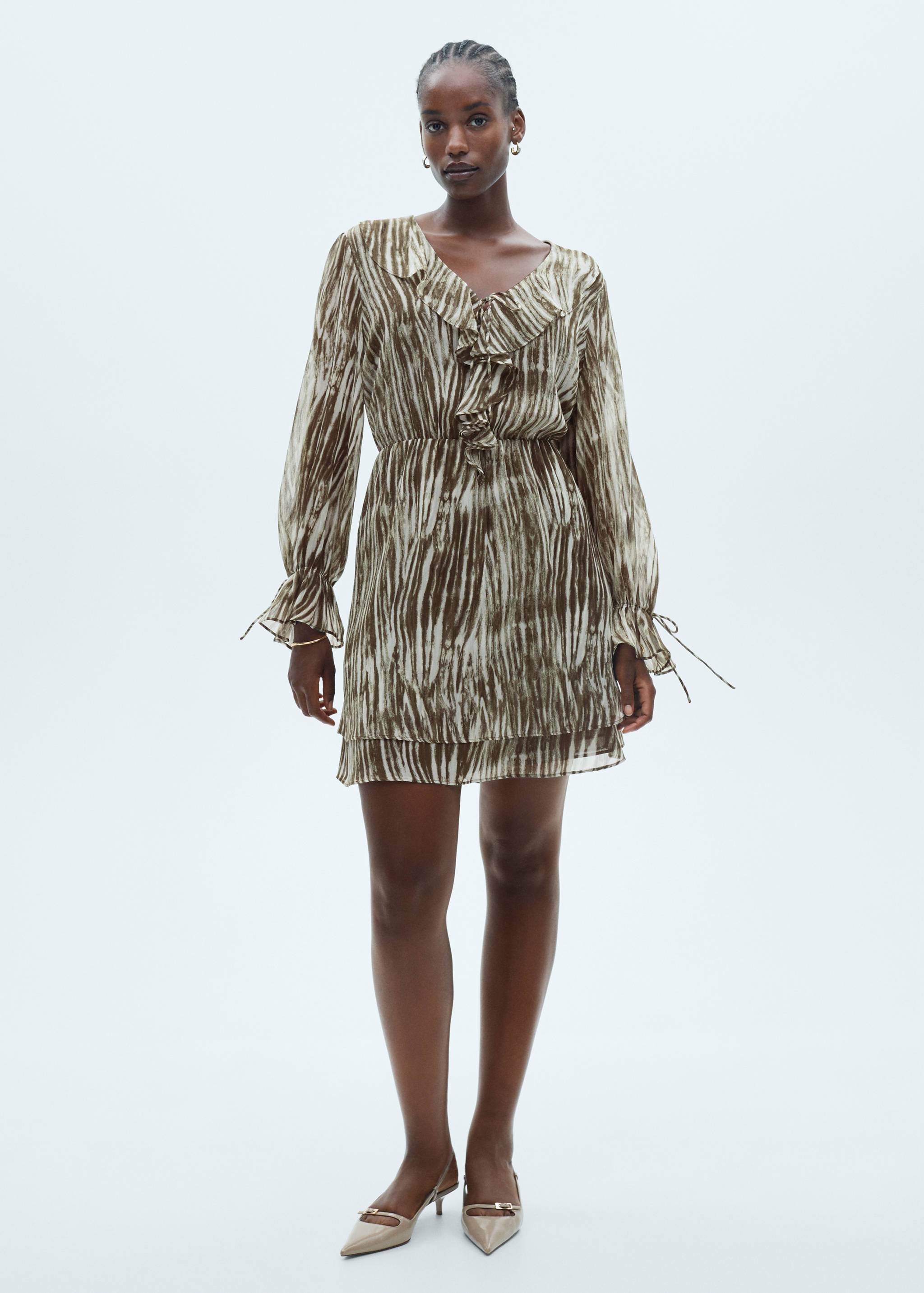 Vestido corto estampado volantes - Details of the article 3