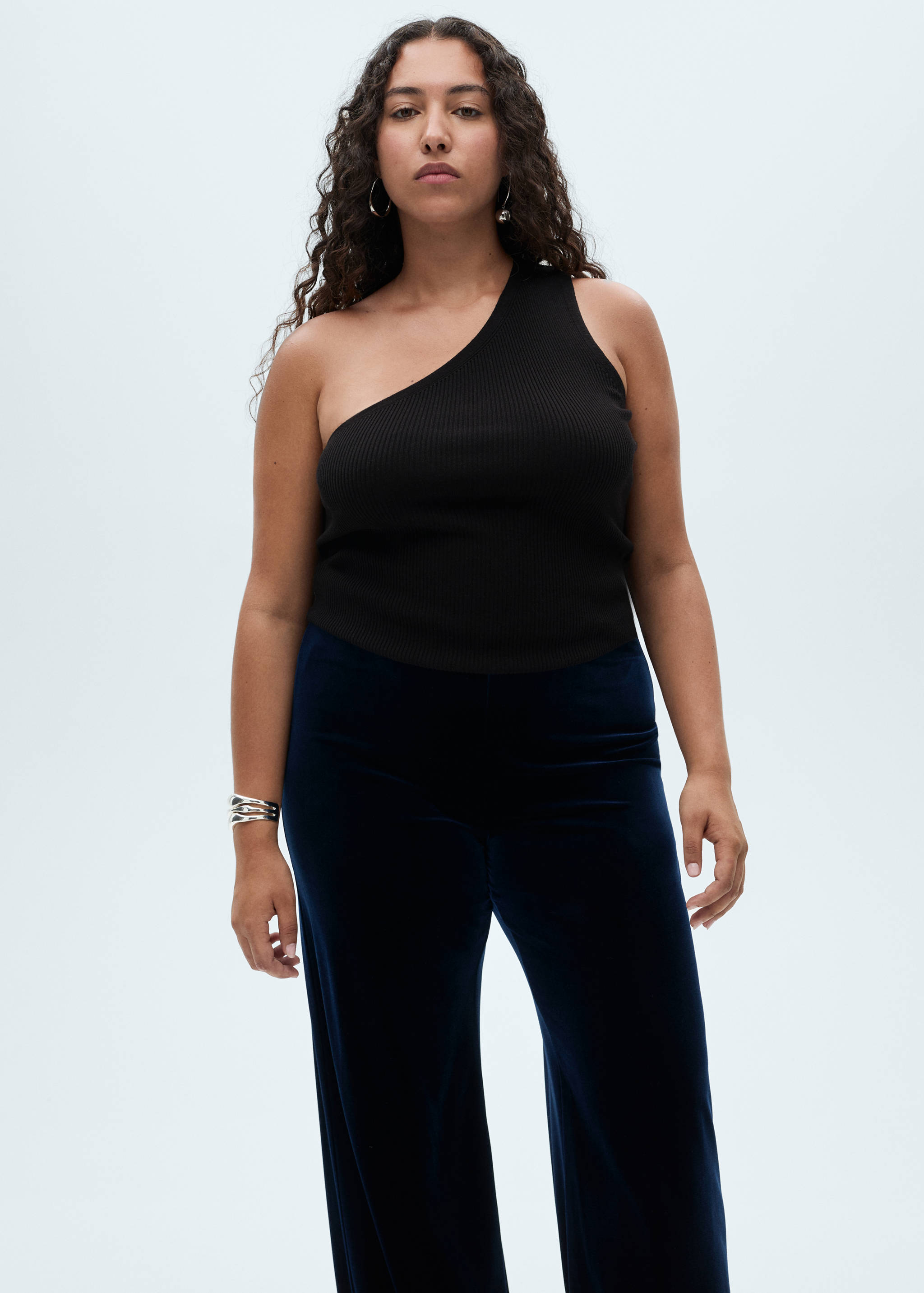 Velvet wide leg trousers - Details of the article 5