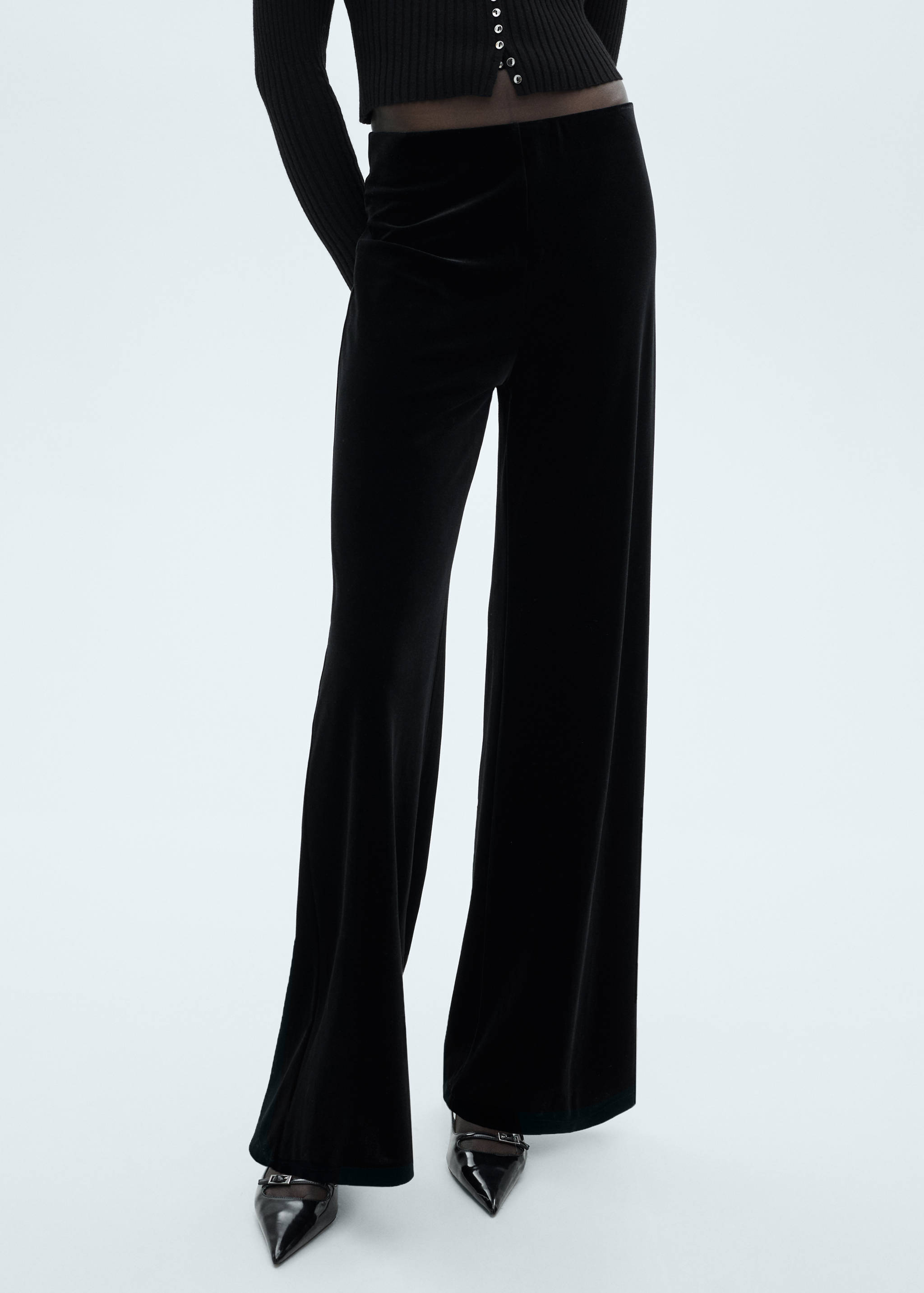 Velvet wide leg trousers - Medium plane