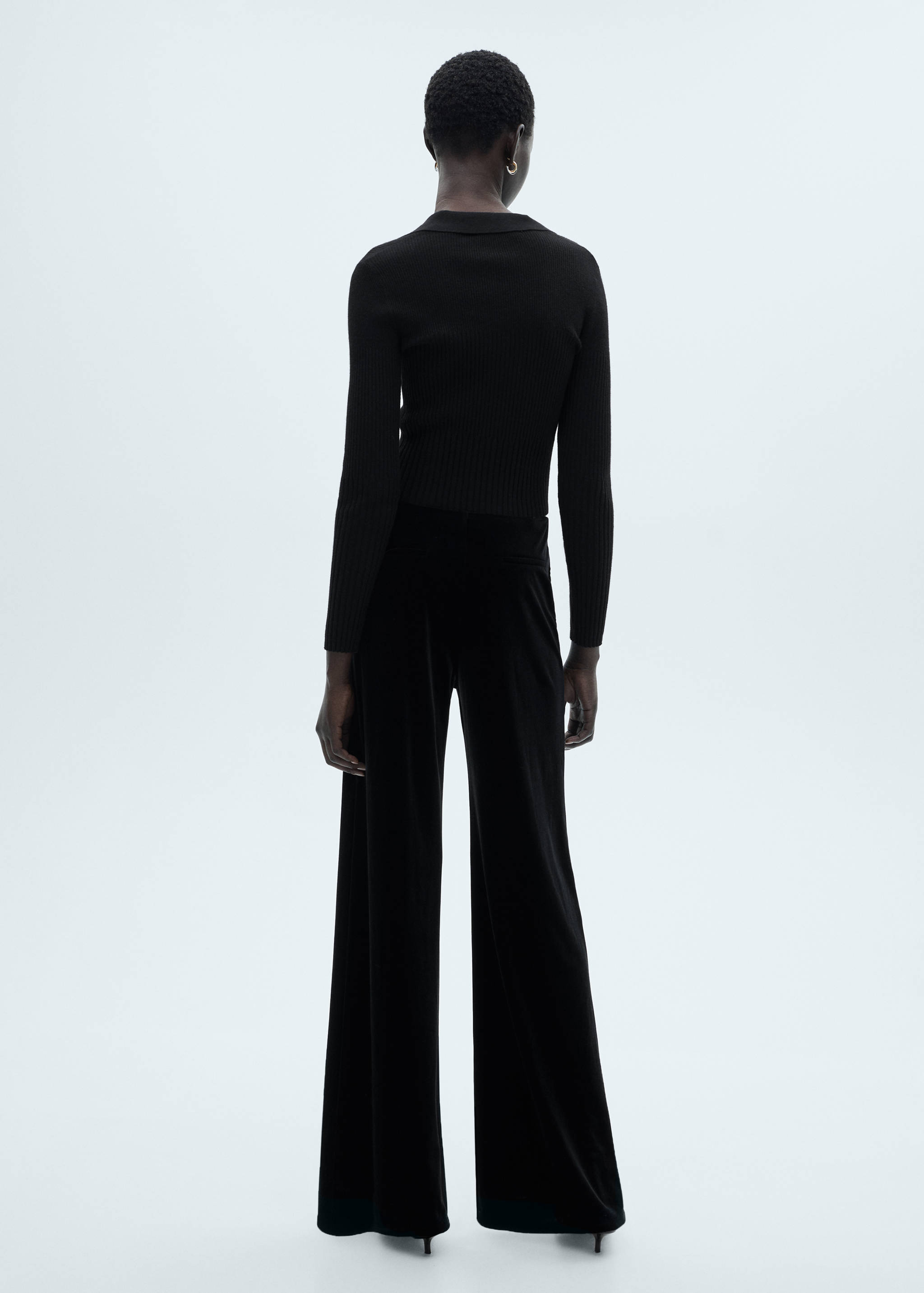 Velvet wide leg trousers - Reverse of the article