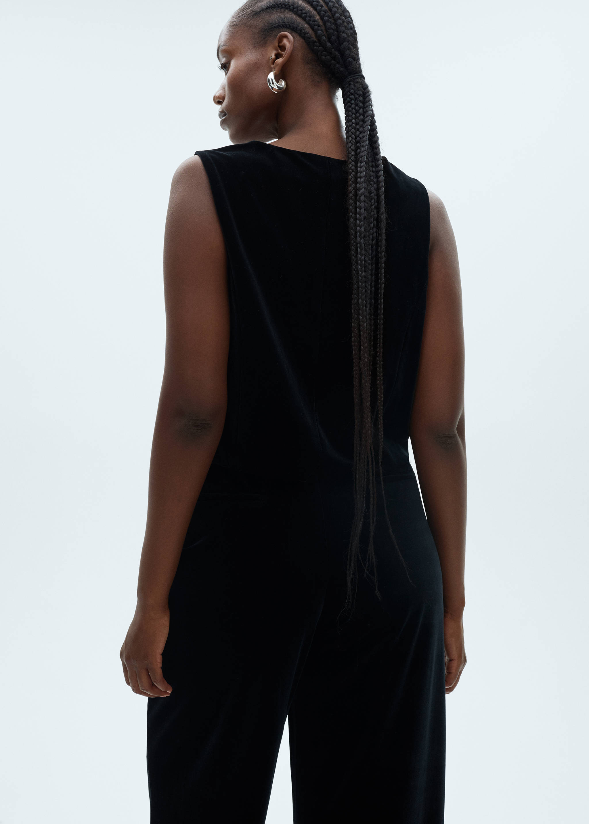 Velvet wide leg trousers - Details of the article 4