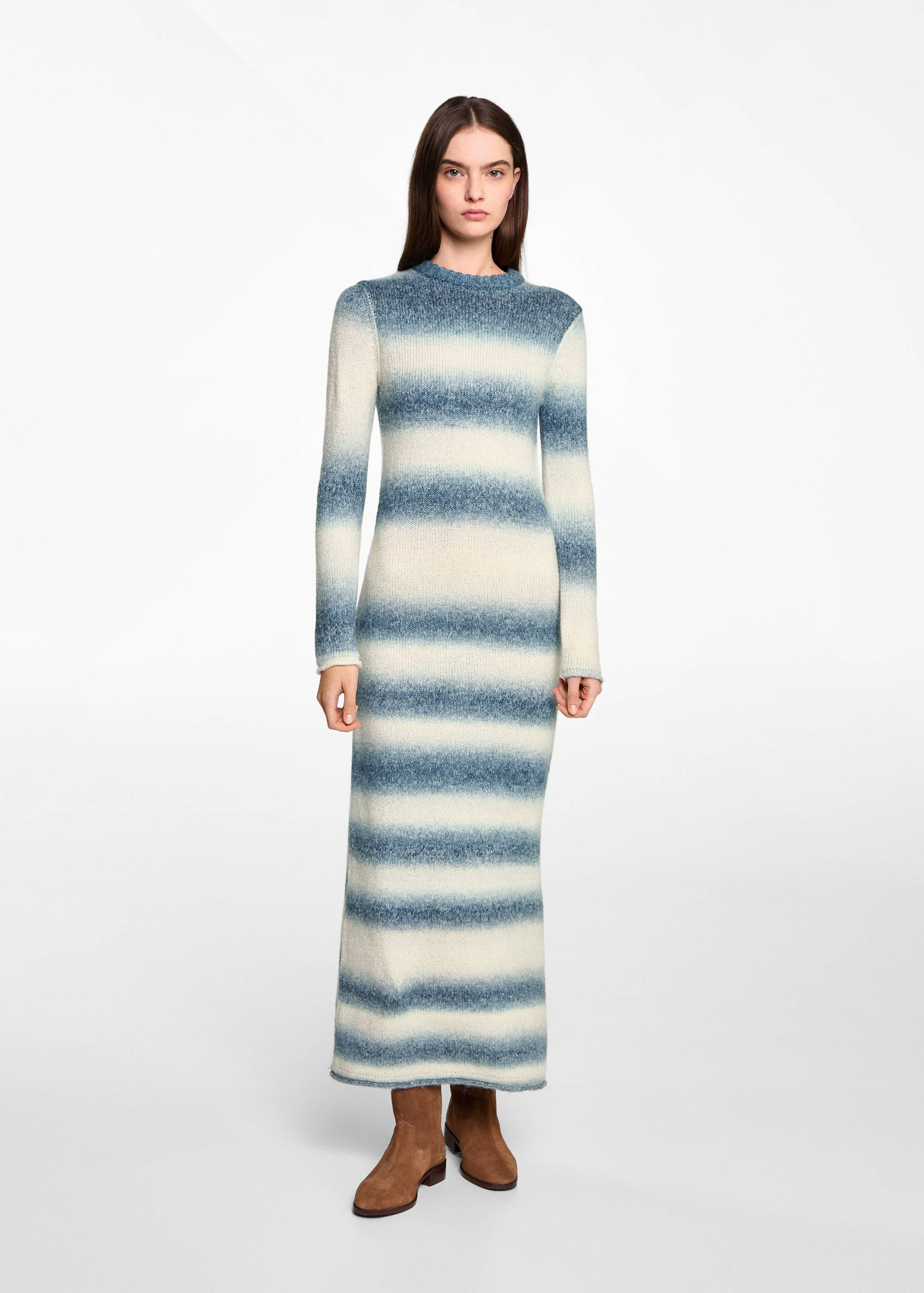 Striped sweater dress - Medium plane