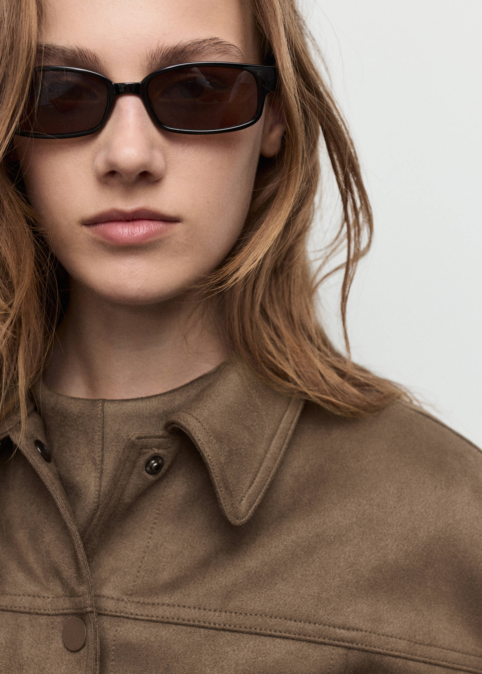 Faux-leather jacket with pockets - Medium plane
