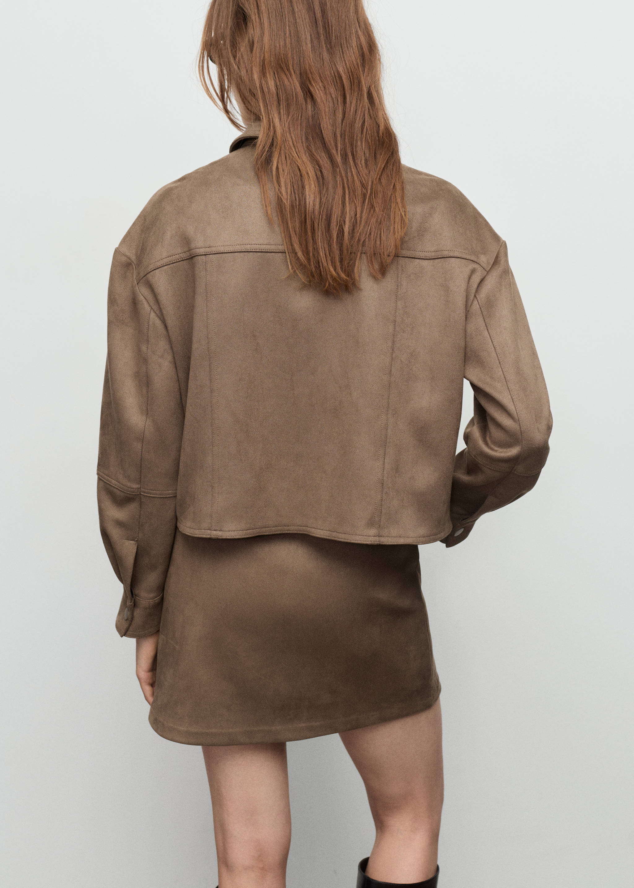 Faux-leather jacket with pockets - Reverse of the article