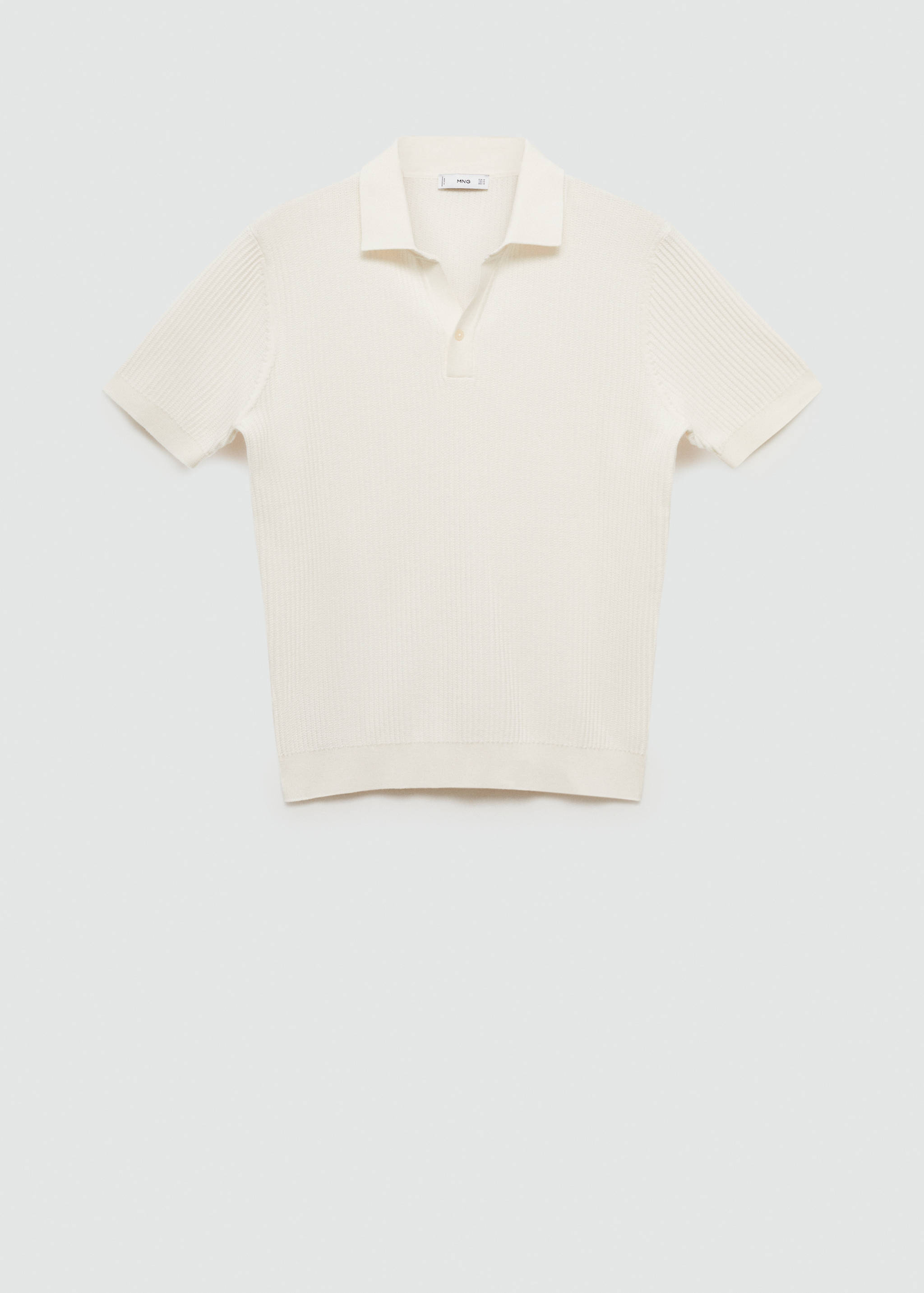Fine-knit ribbed cotton polo shirt - Article without model