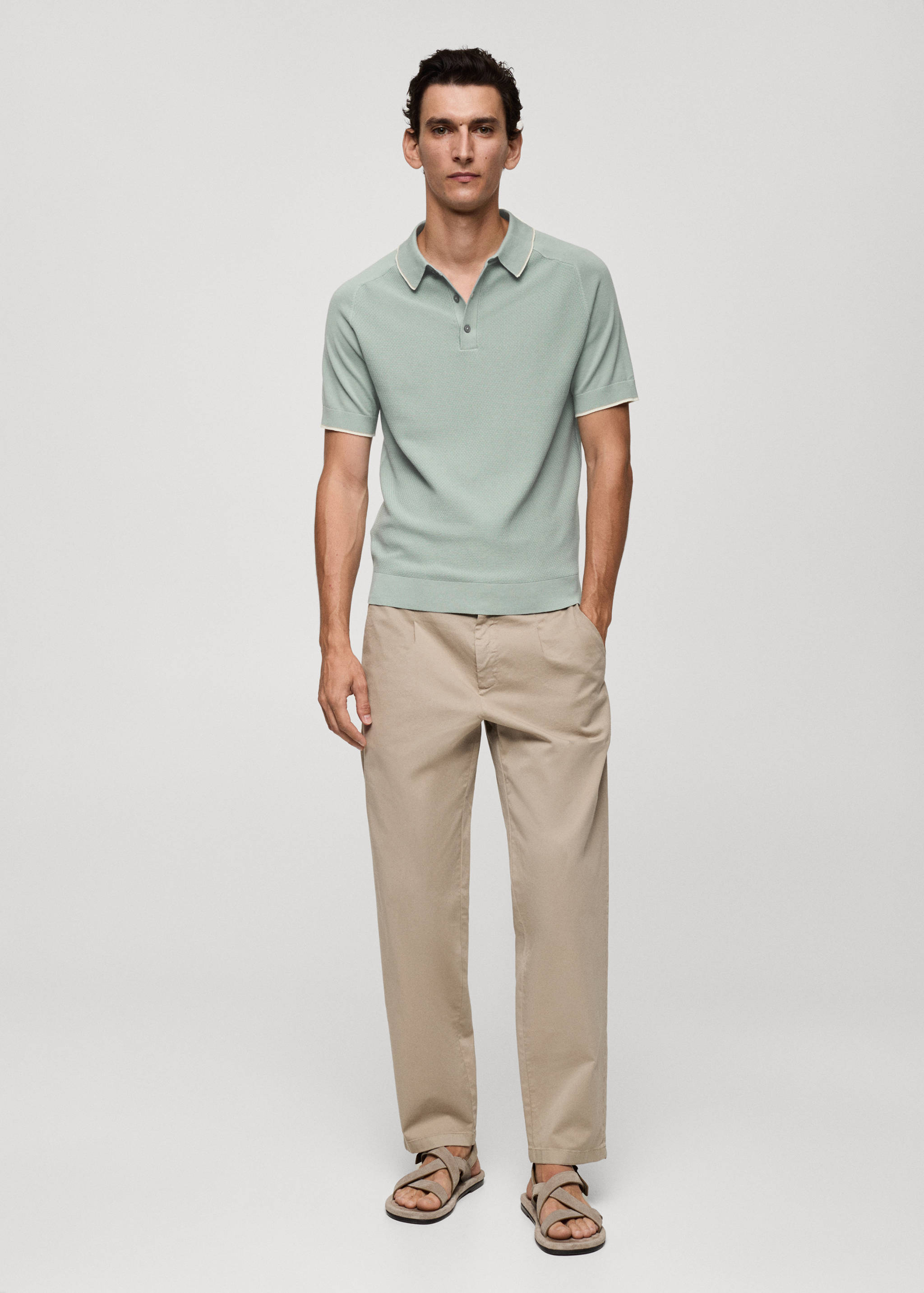 Fine knit polo shirt - General plane