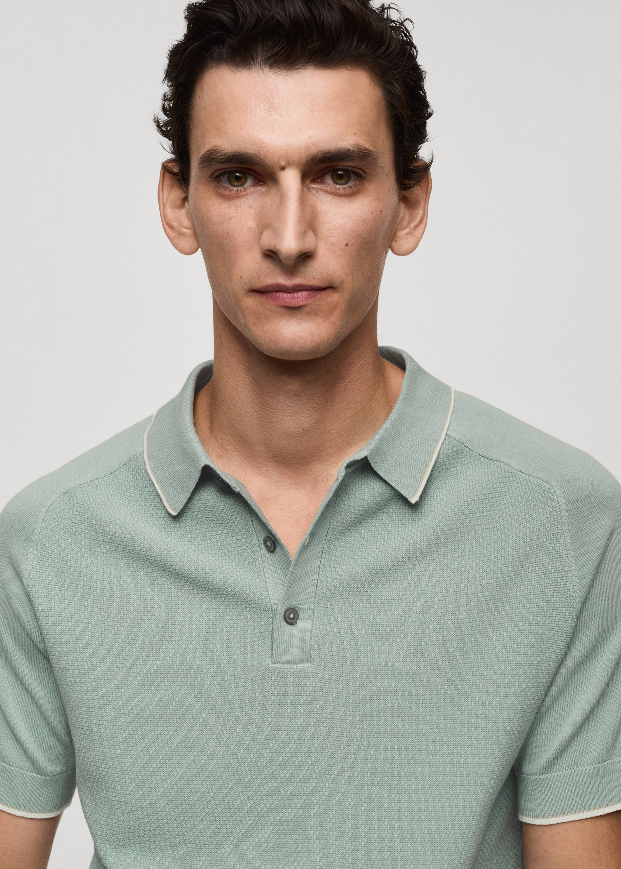 Fine knit polo shirt - Details of the article 1