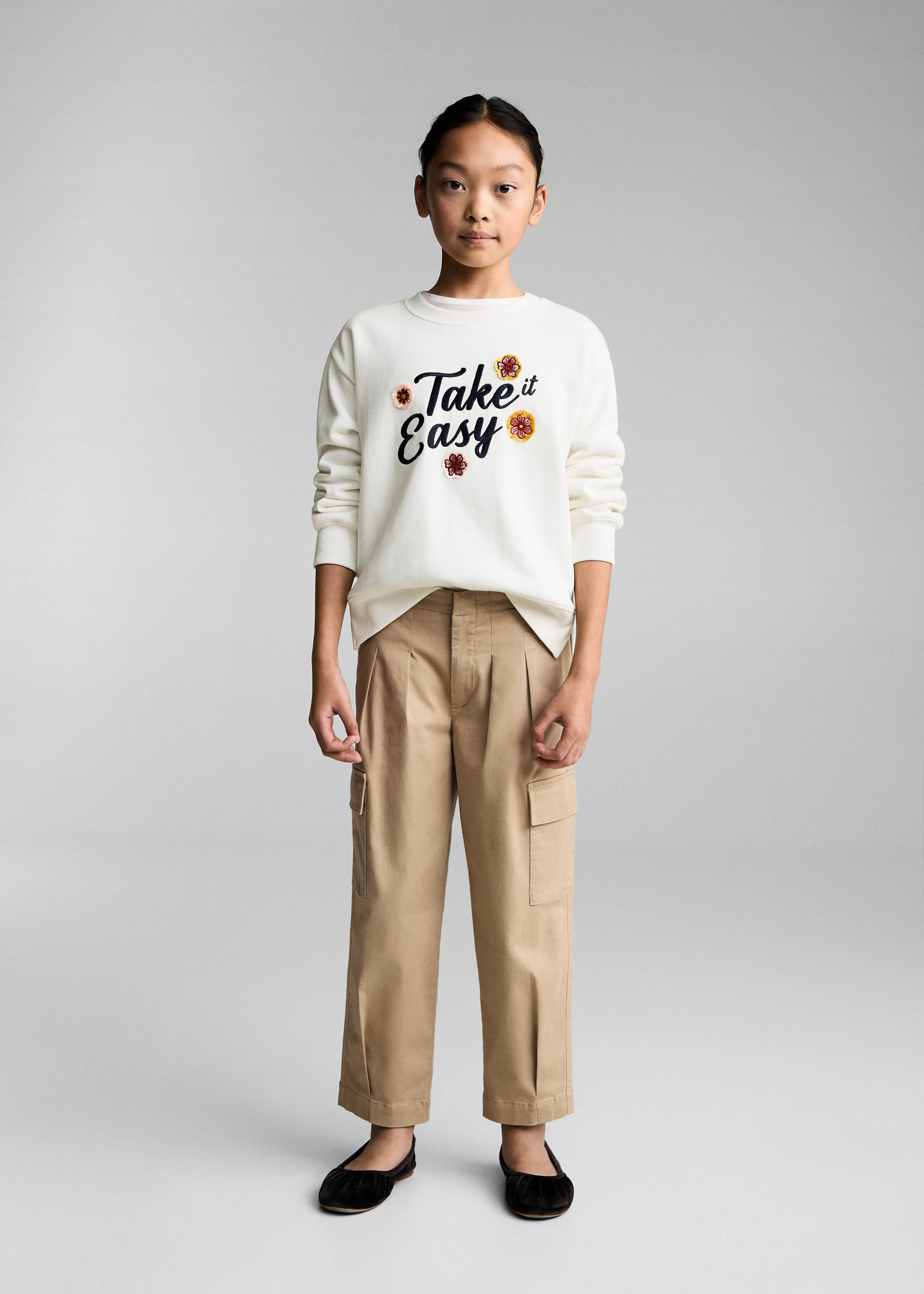 花朵刺绣T恤衫 - null