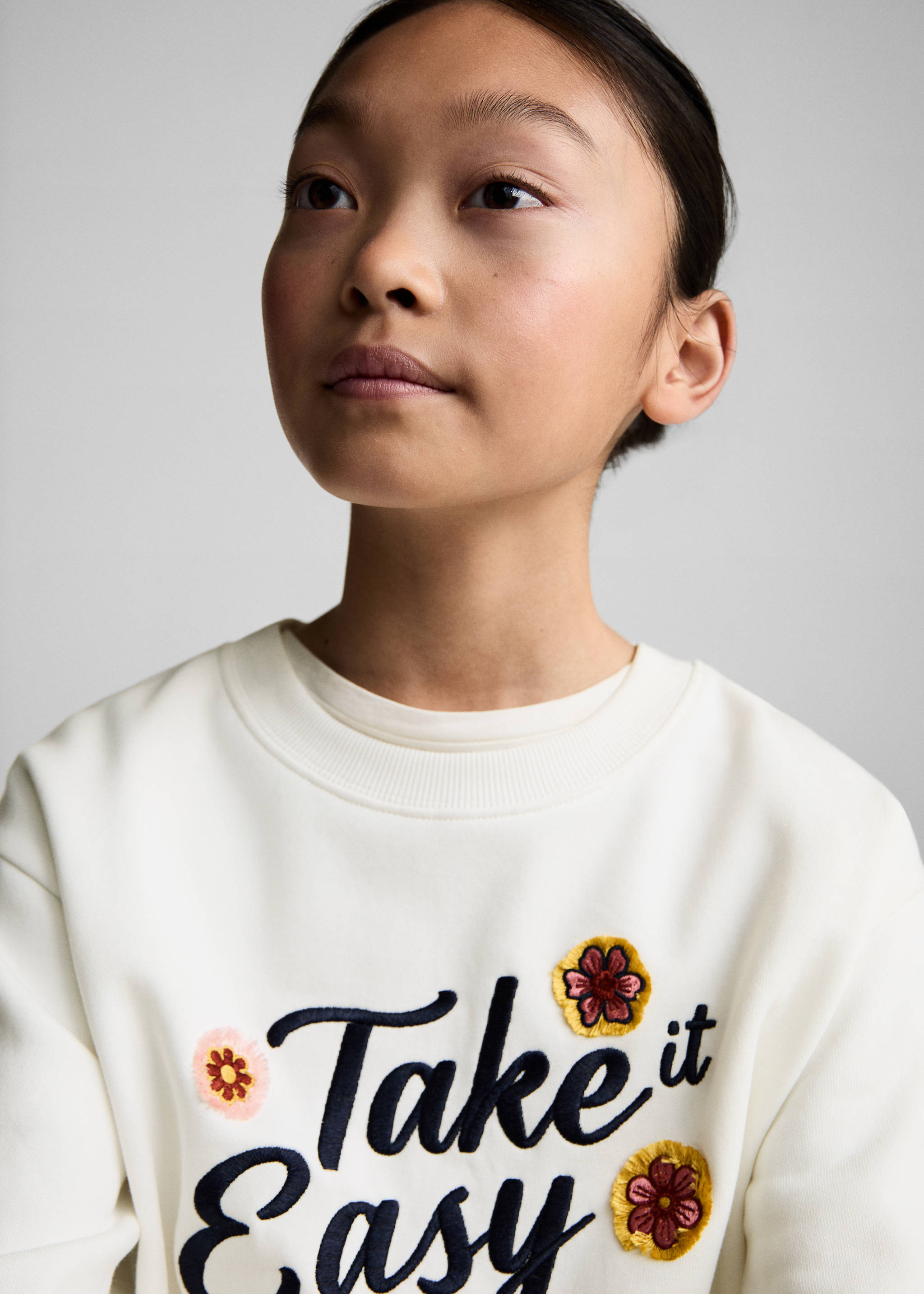 花朵刺绣T恤衫 - null