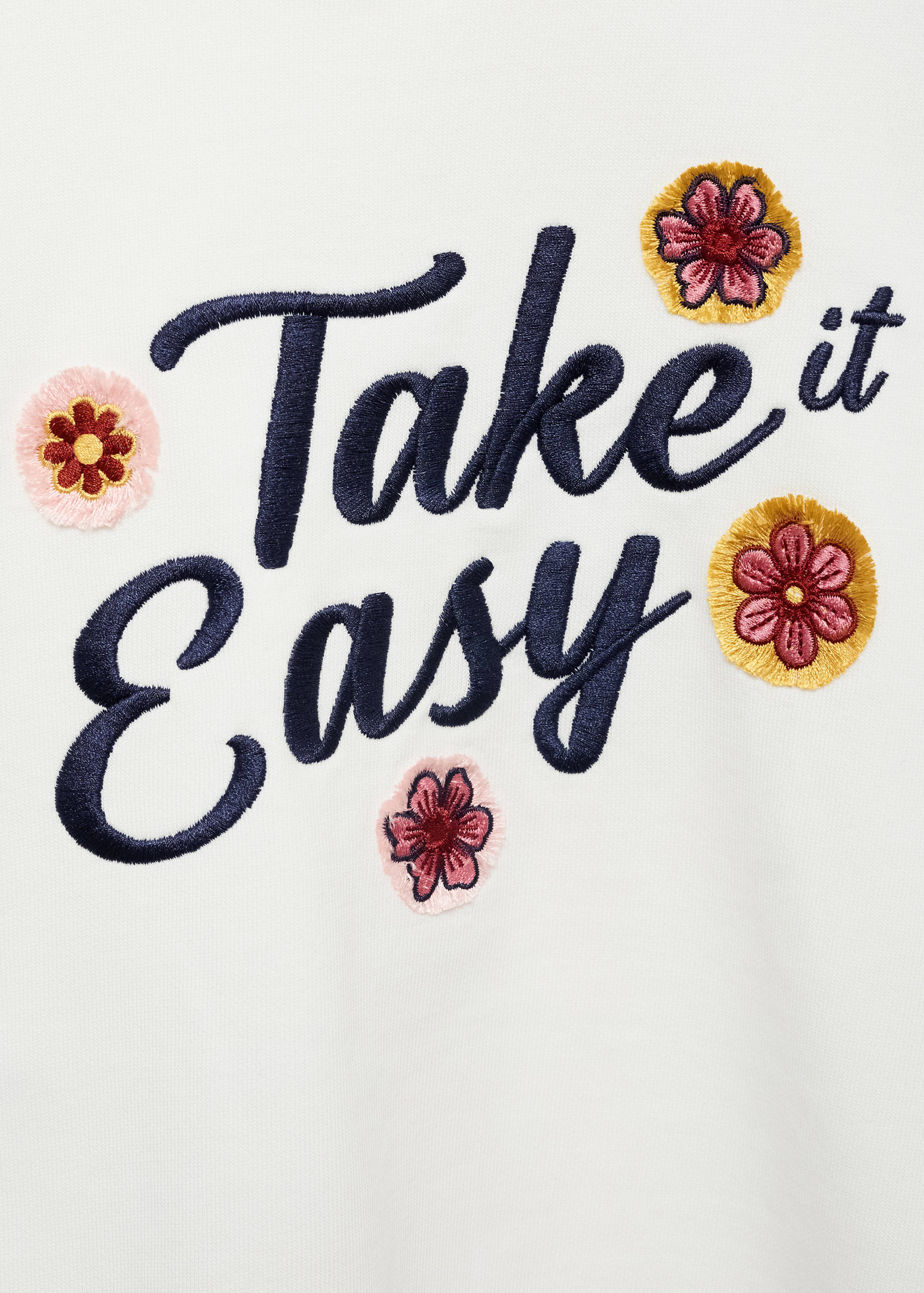 花朵刺绣T恤衫 - null