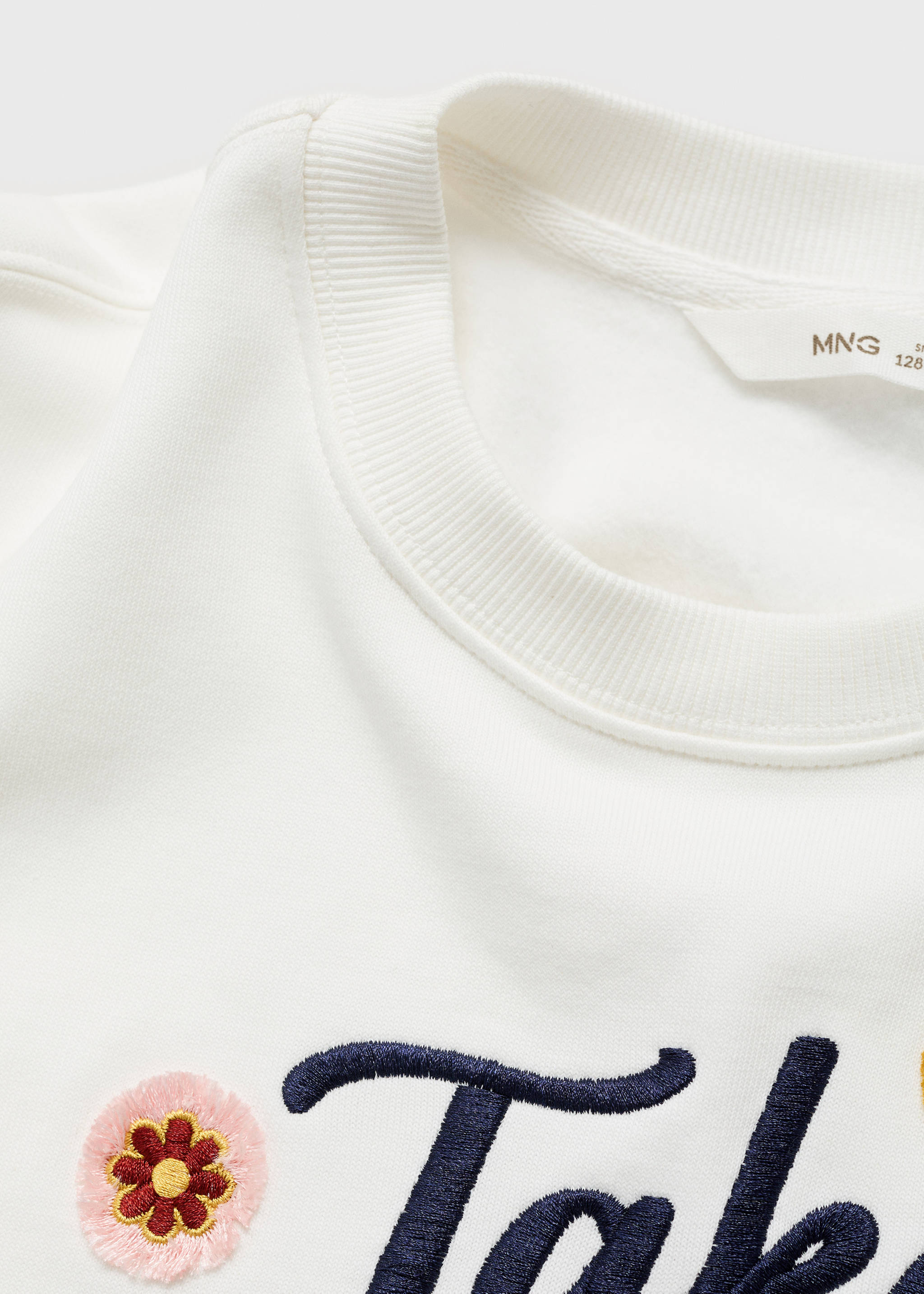 花朵刺绣T恤衫 - null