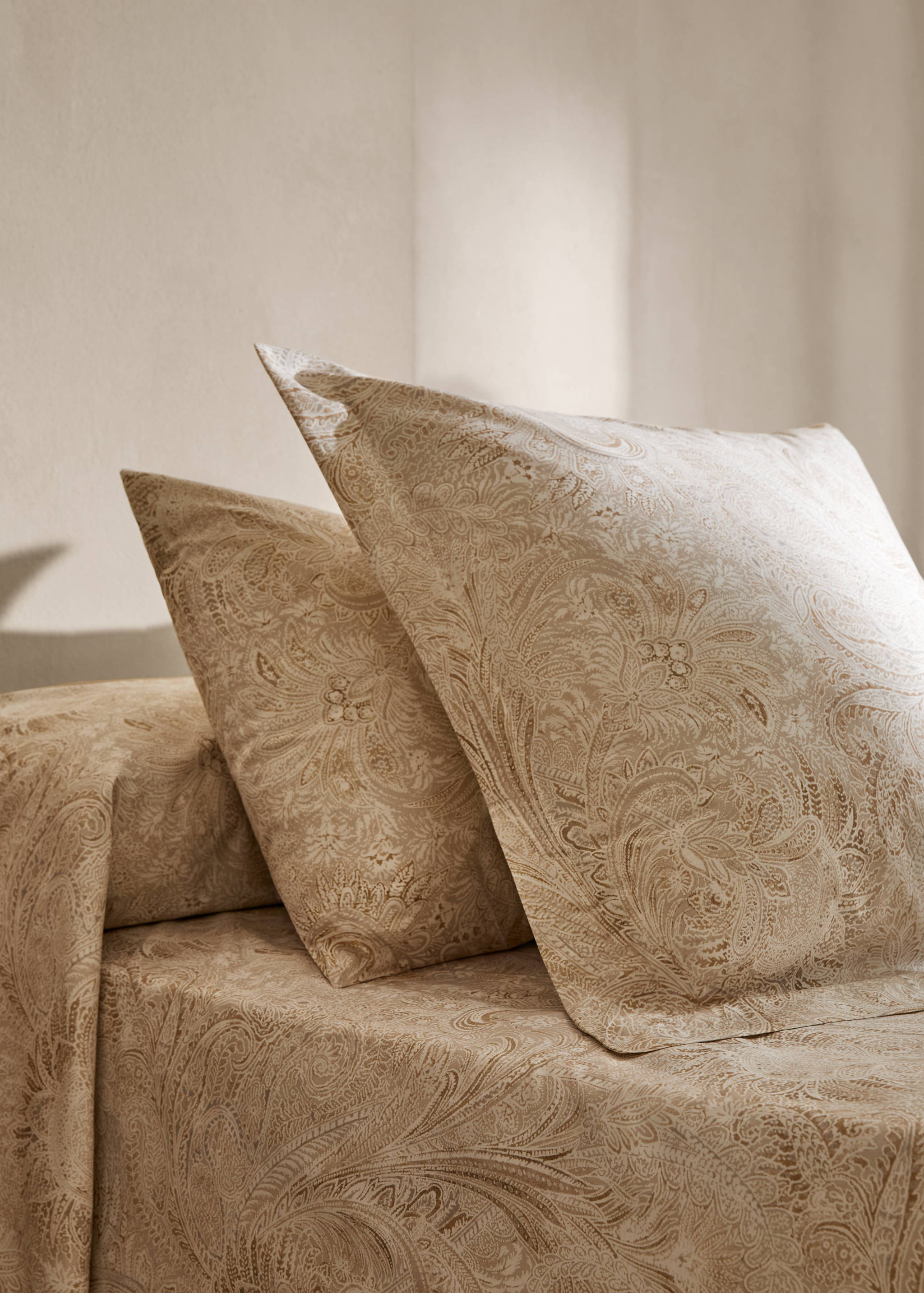 Percale cotton Paisley-print pillowcase 60x60cm - General plane