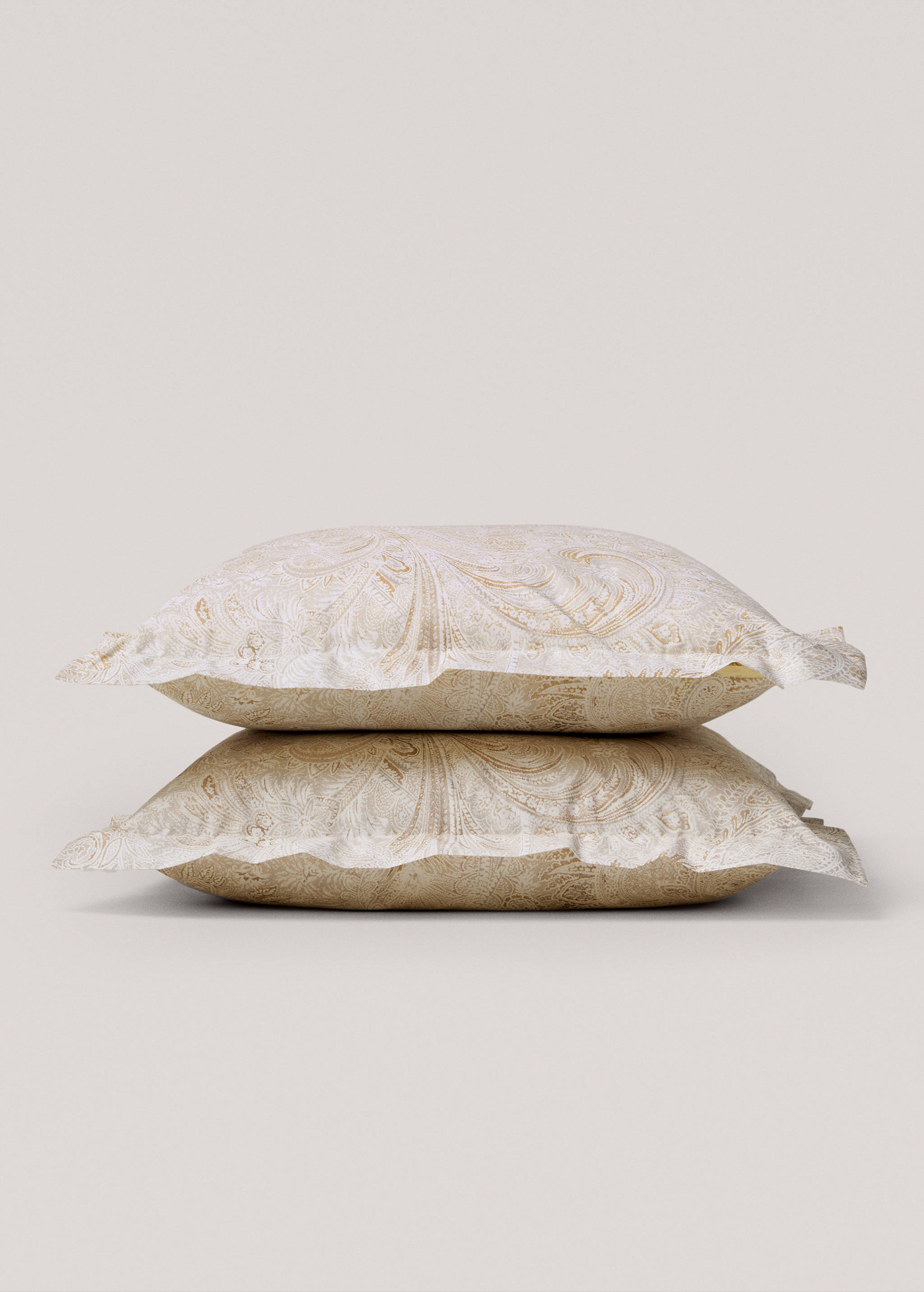 Percale cotton Paisley-print pillowcase 60x60cm - Details of the article 1