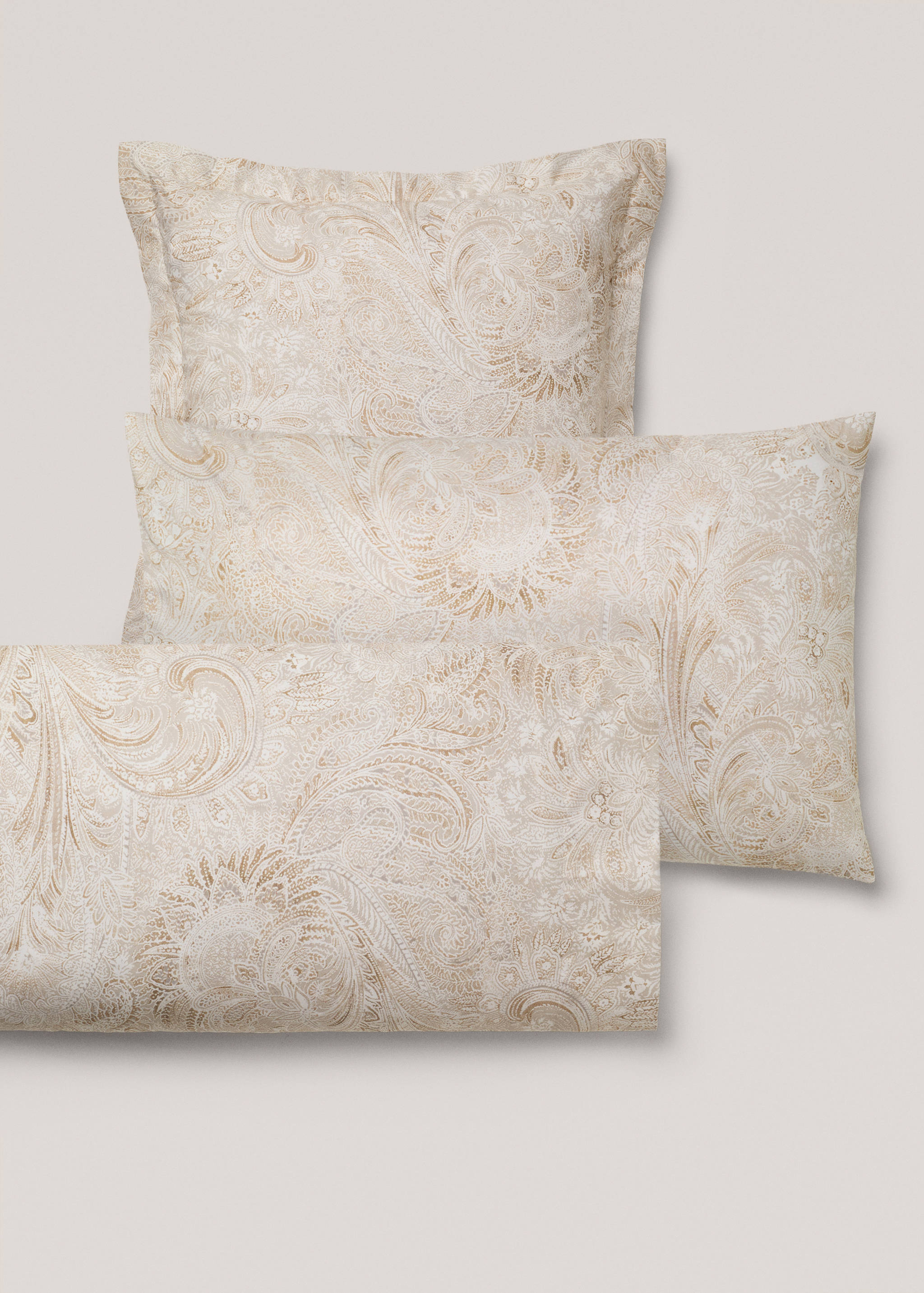 Percale cotton Paisley-print pillowcase 60x60cm - Details of the article 4