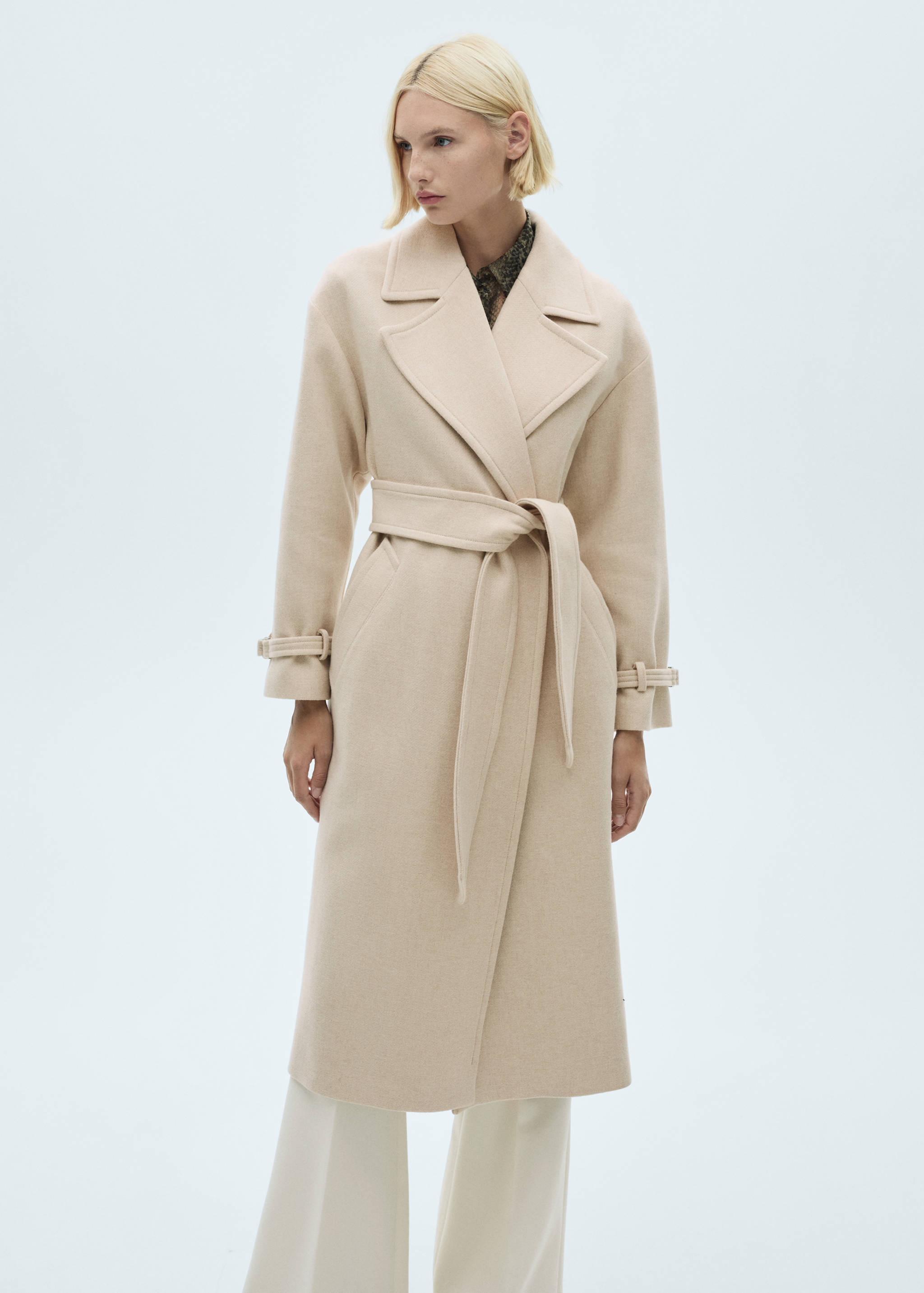 Manteco wool coat with oversized lapels - Medium plane