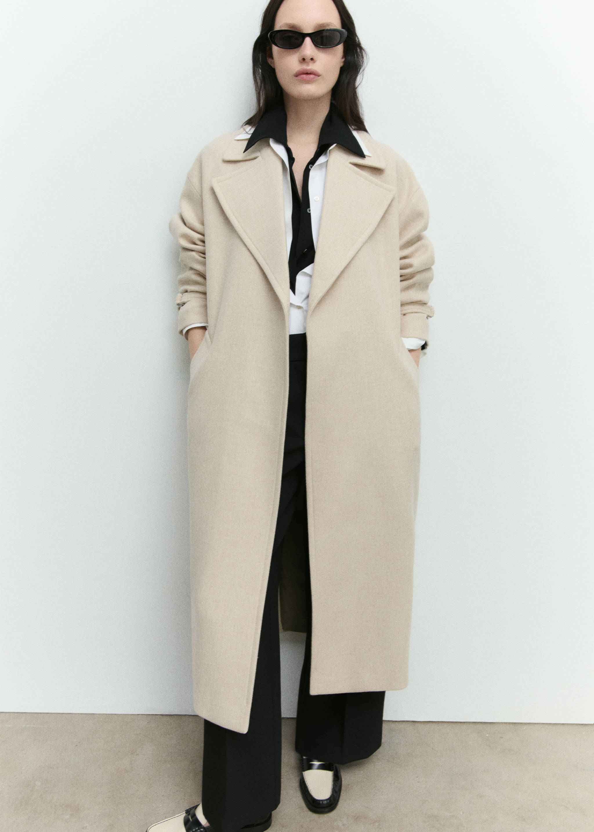 Manteco wool coat with oversized lapels - Details of the article 7