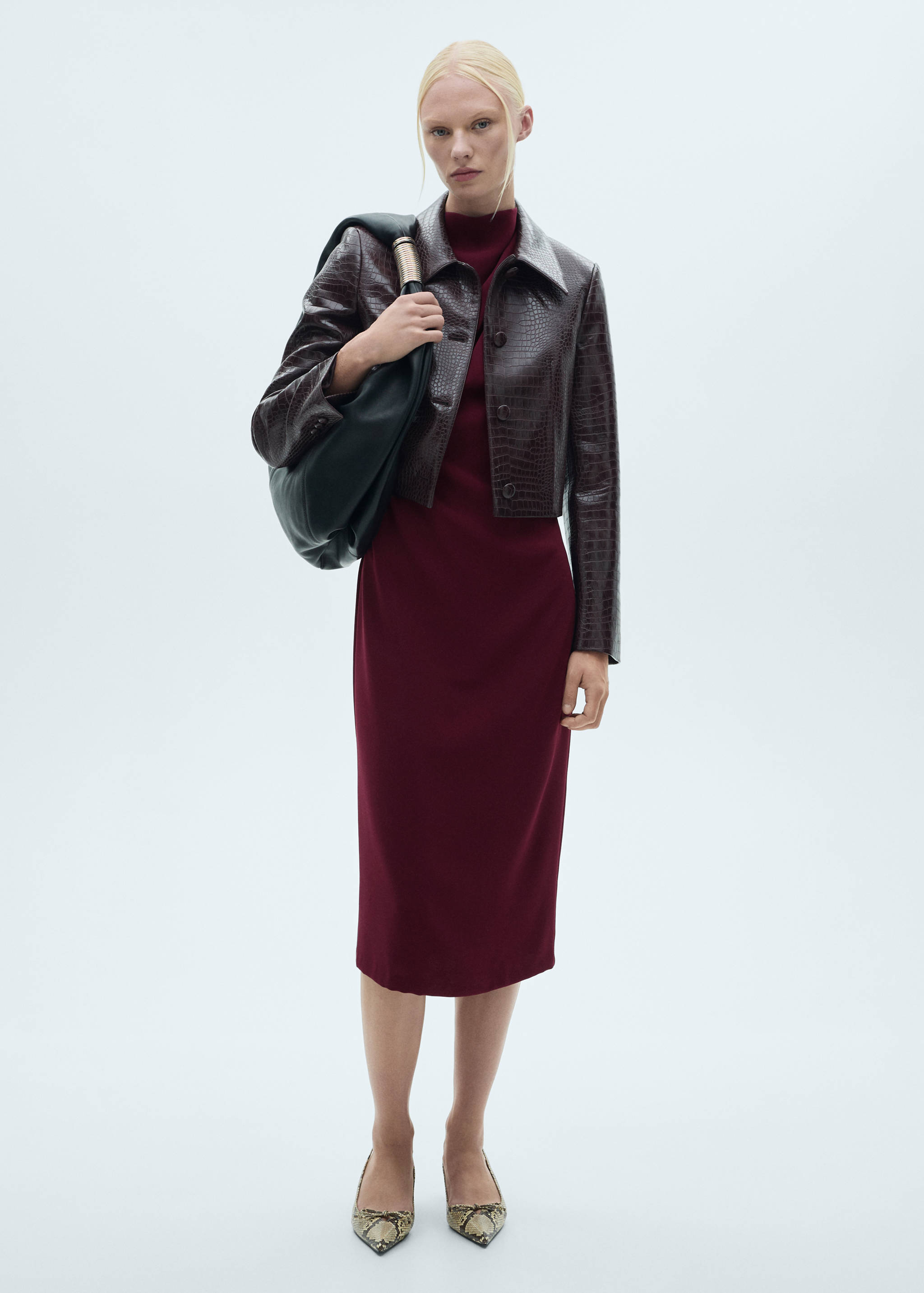 Gathered turtleneck dress - General plane