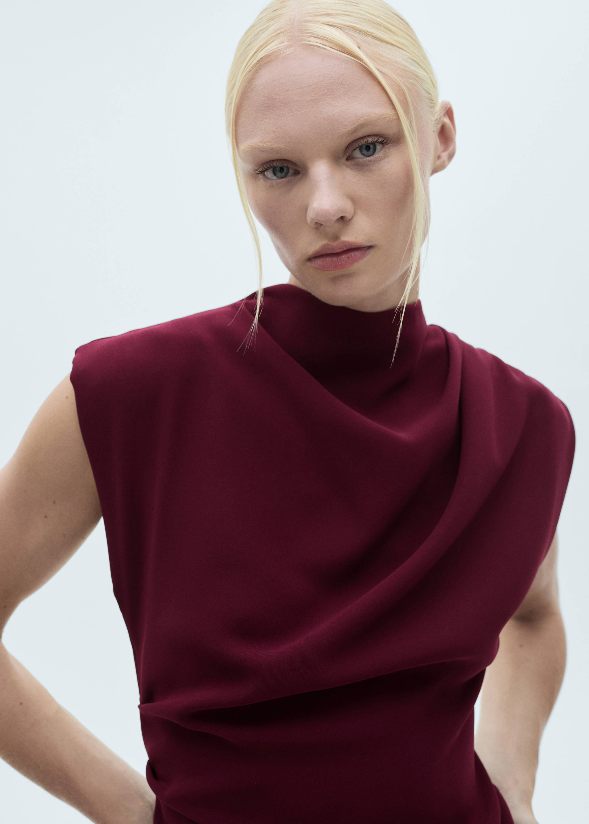 Gathered turtleneck dress - Details of the article 1