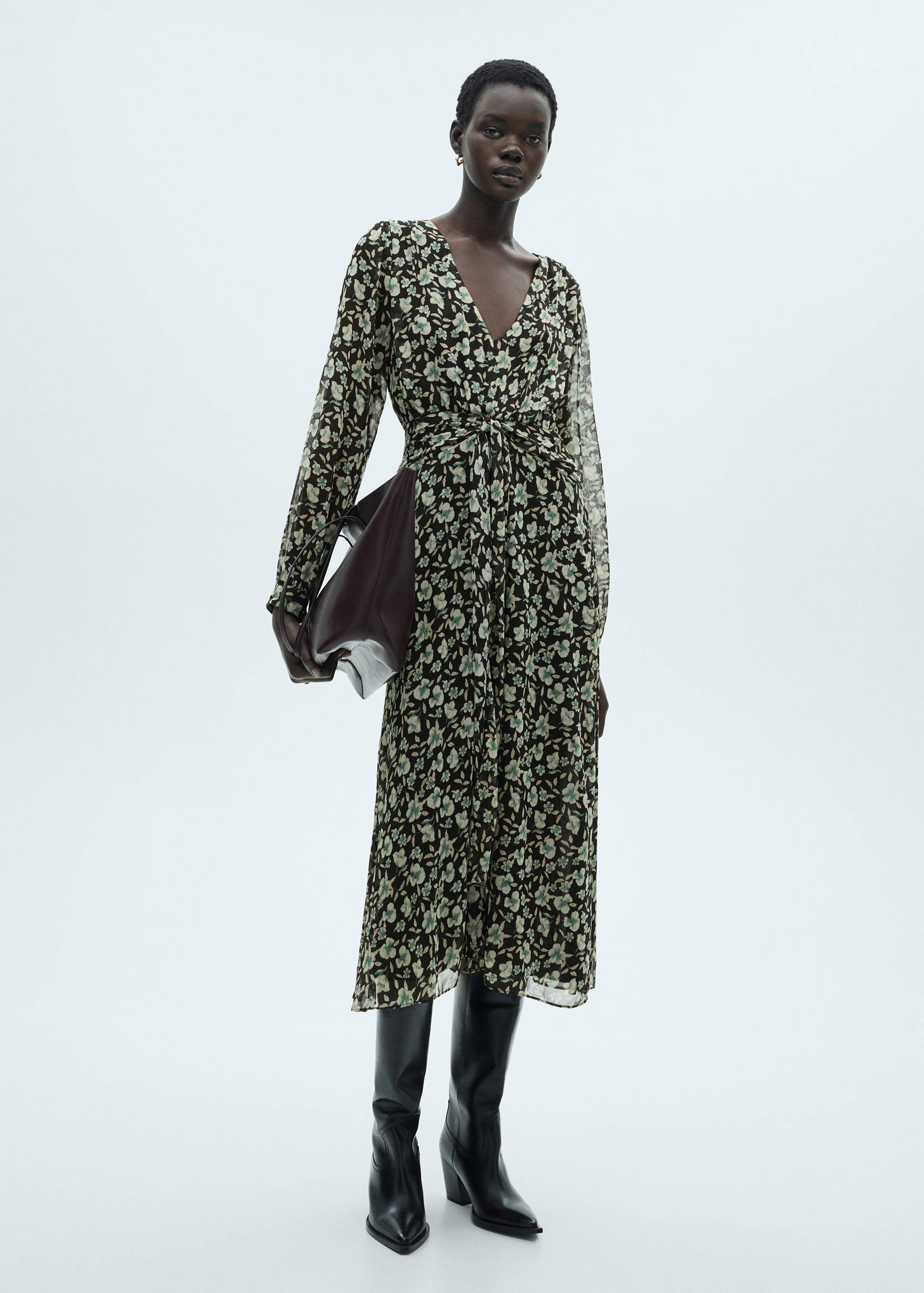 Floral chiffon dress - General plane