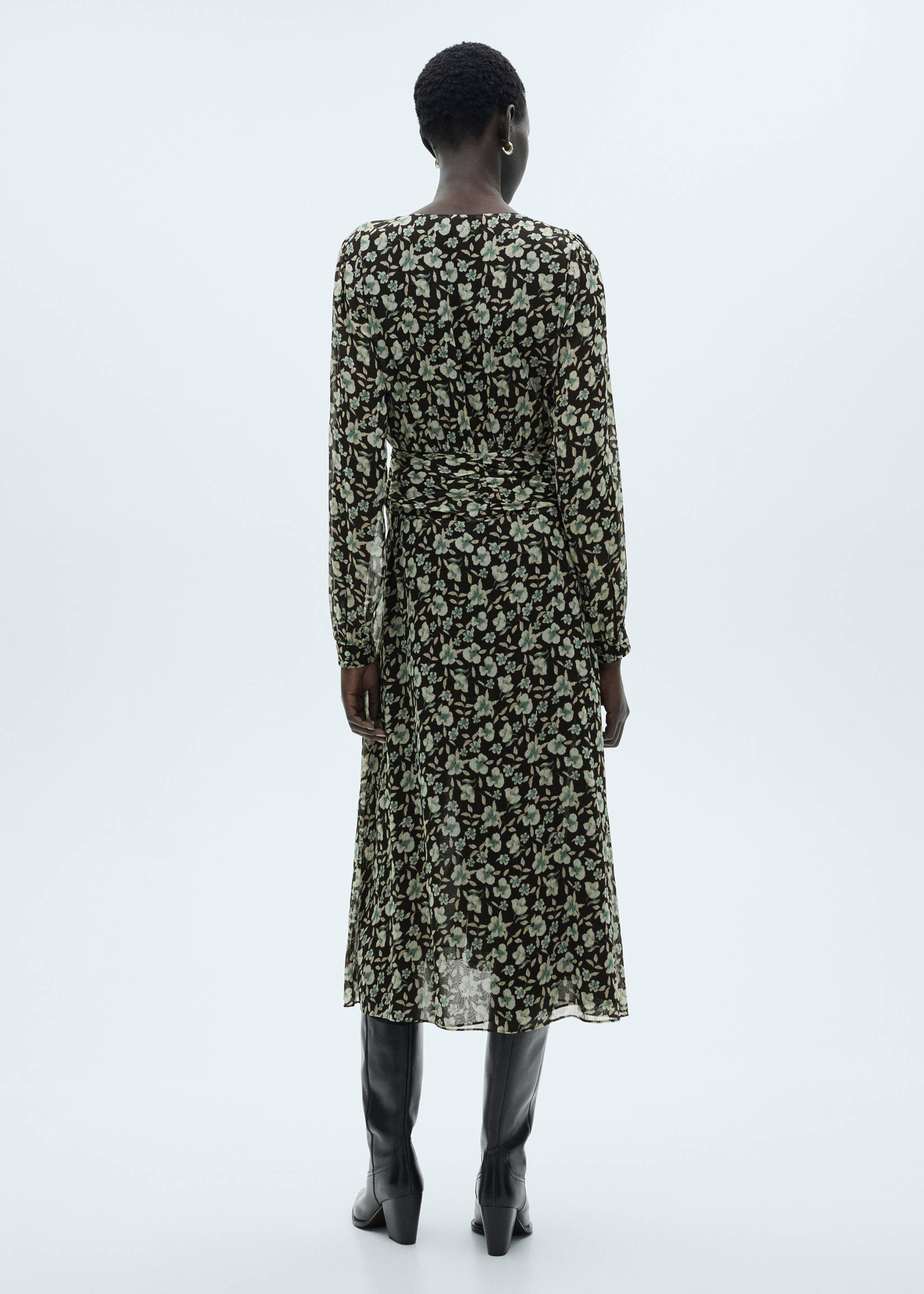 Floral chiffon dress - Reverse of the article