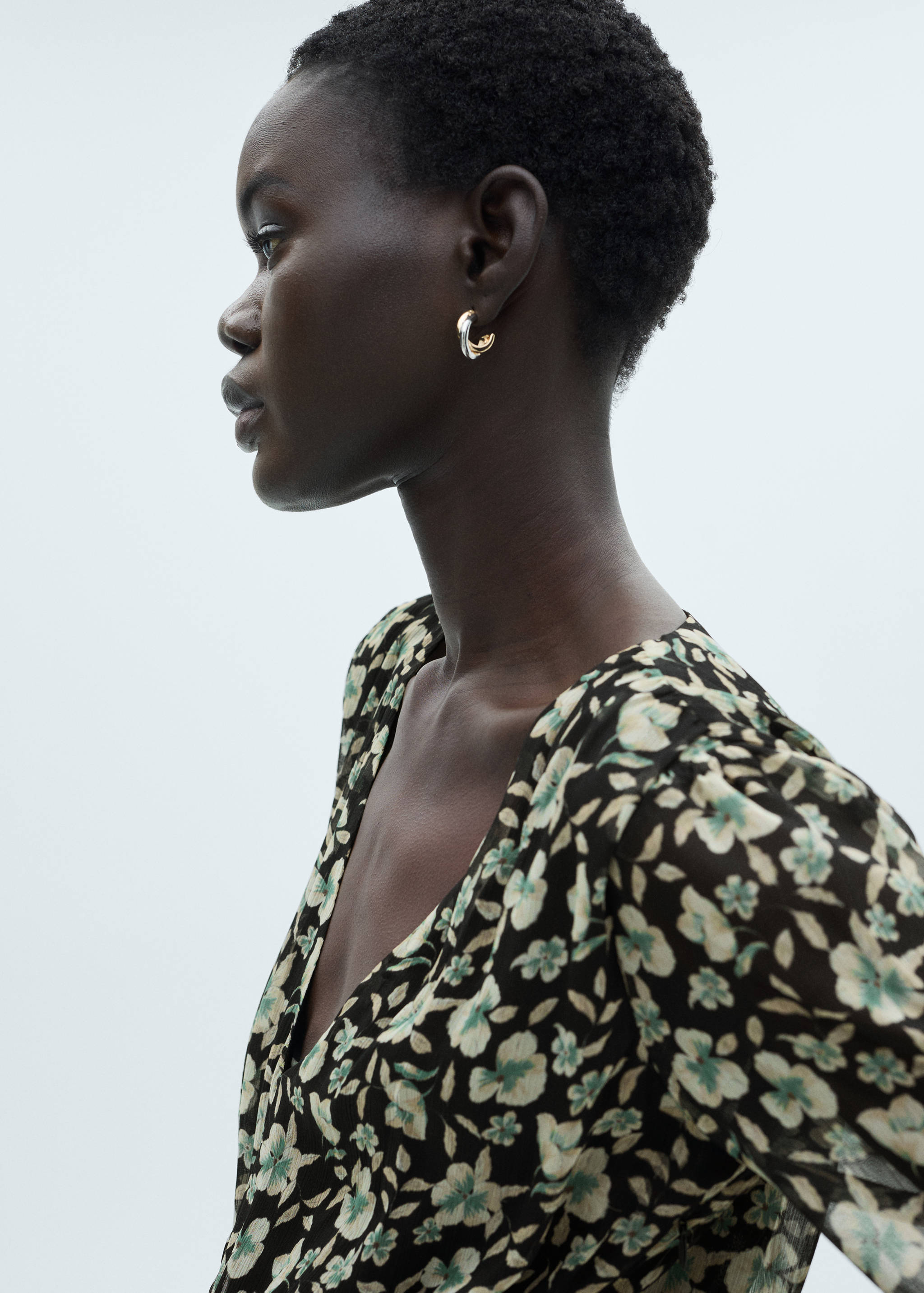 Floral chiffon dress - Details of the article 1