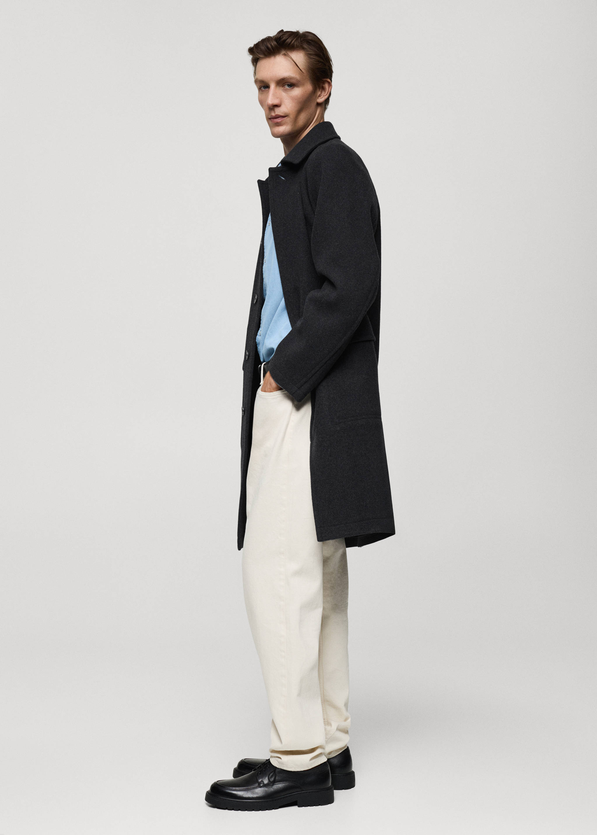 Pocketed wool coat - Details of the article 2
