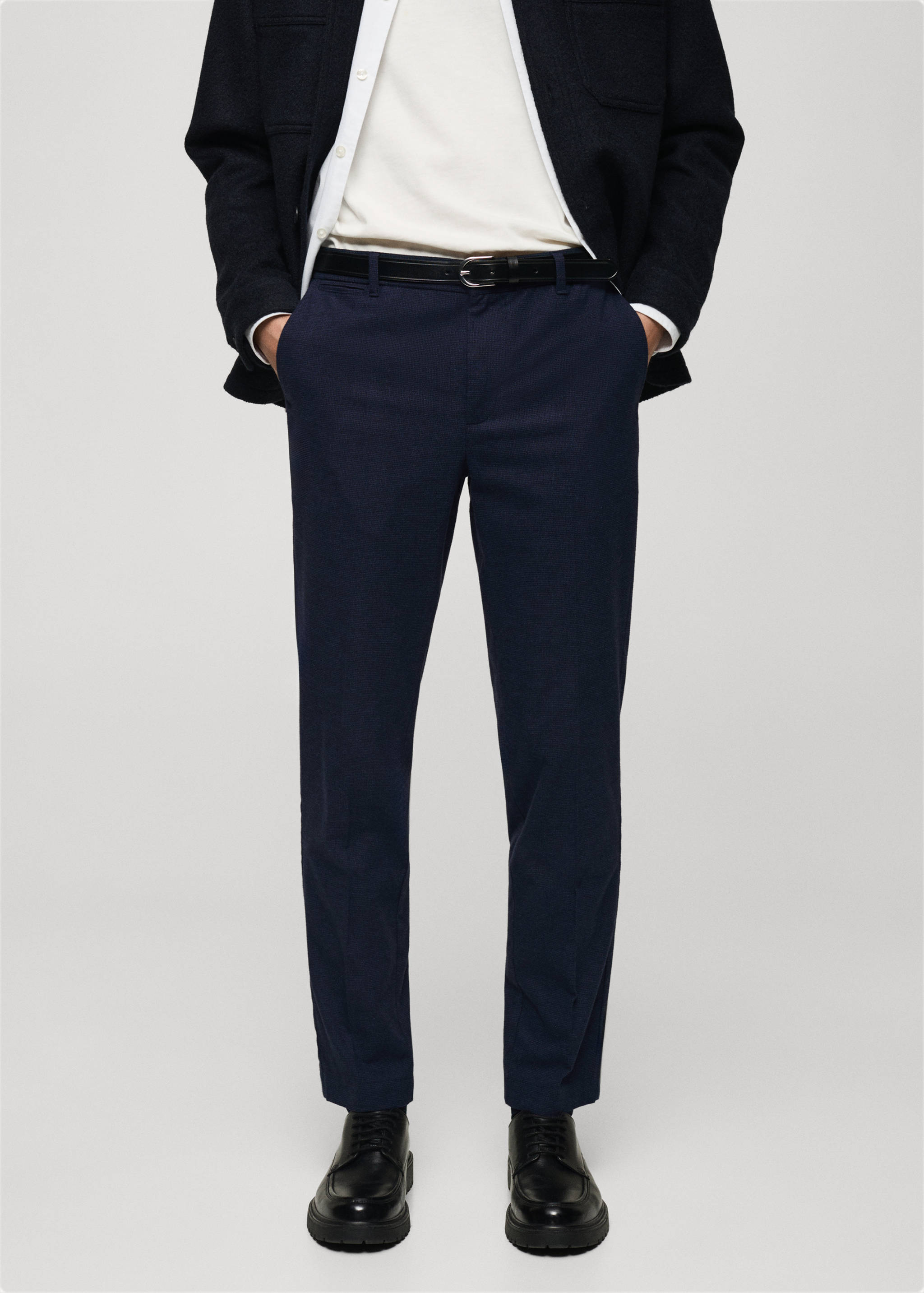 Slim-fit cotton trousers - Medium plane