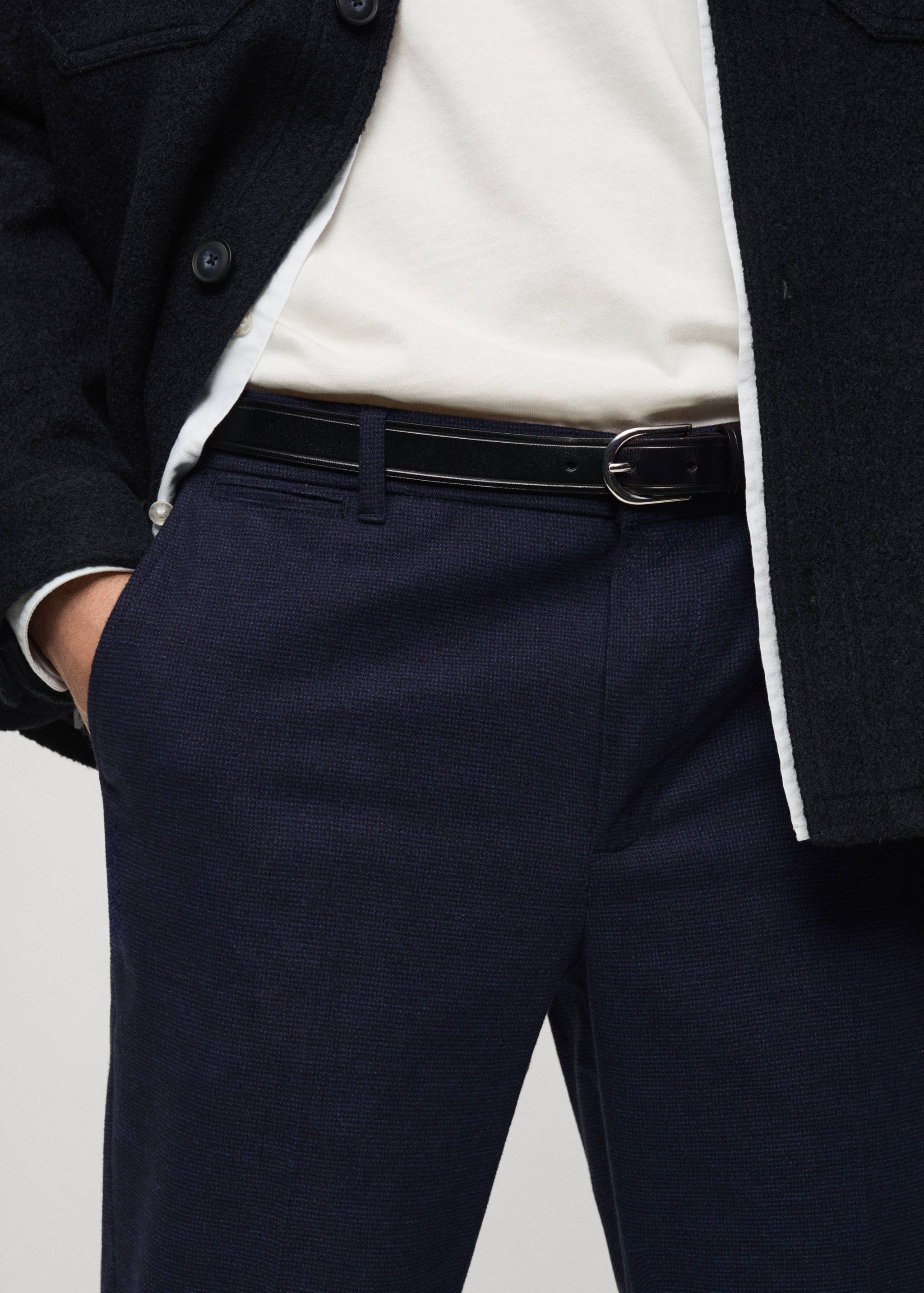 Slim-fit cotton trousers - Details of the article 1