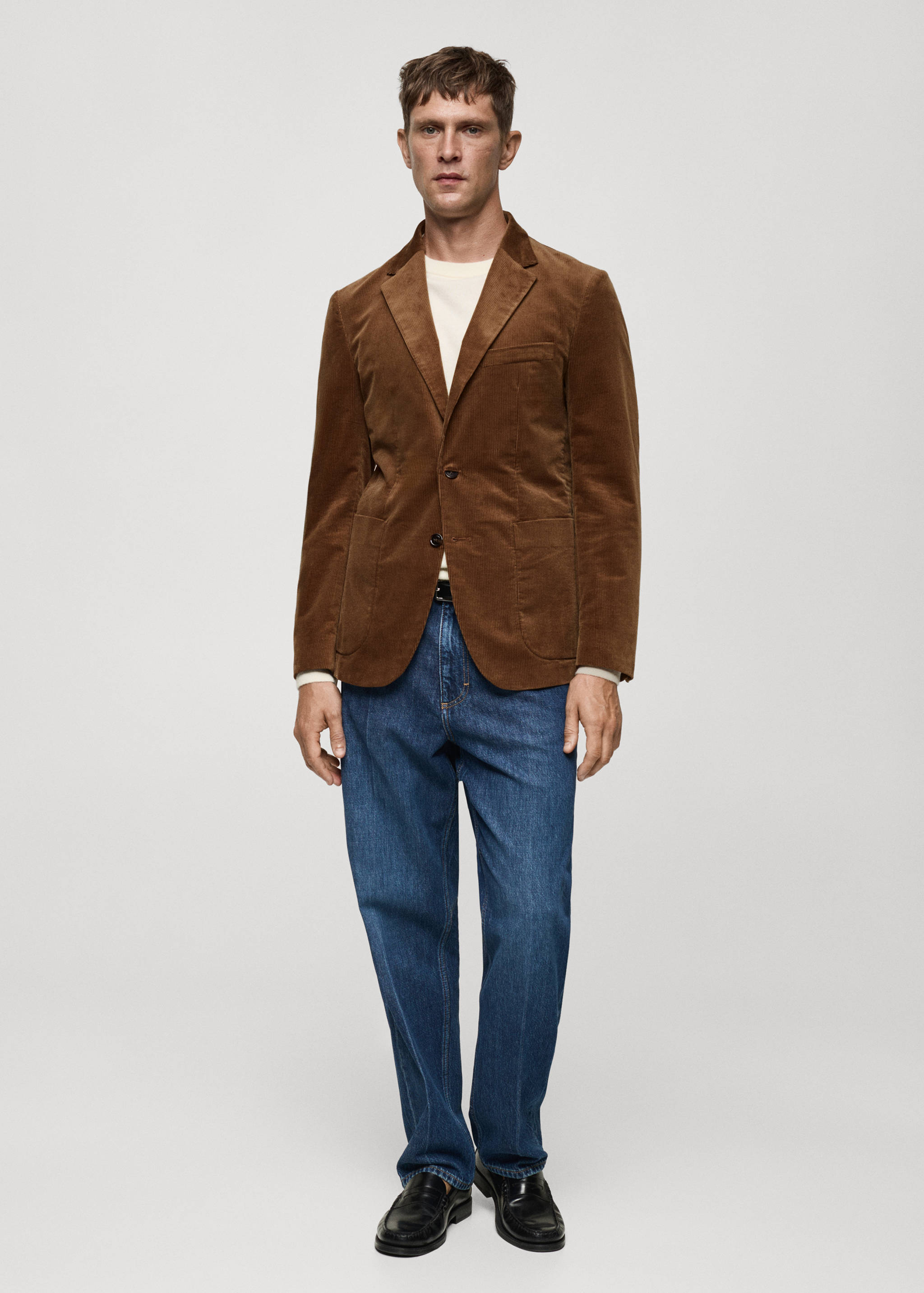Slim fit corduroy blazer - General plane
