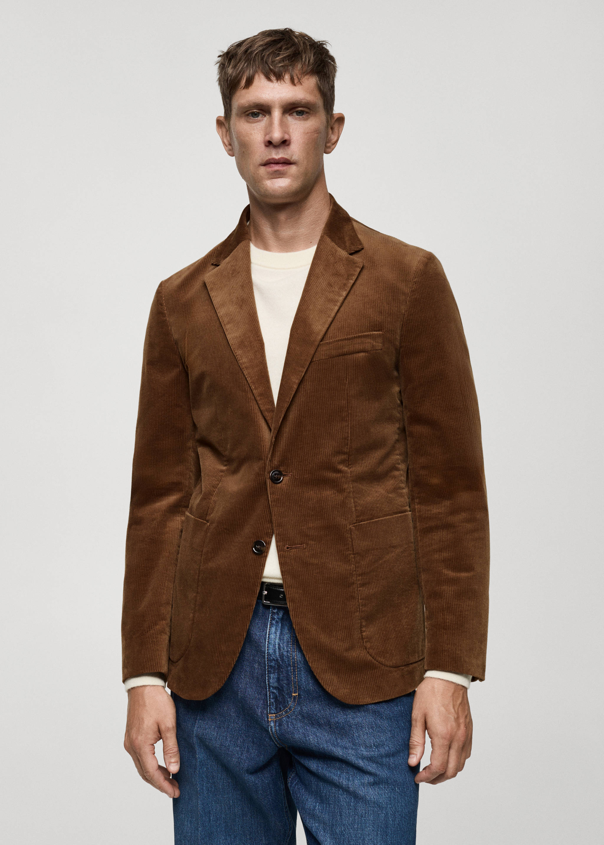 Slim fit corduroy blazer - Medium plane