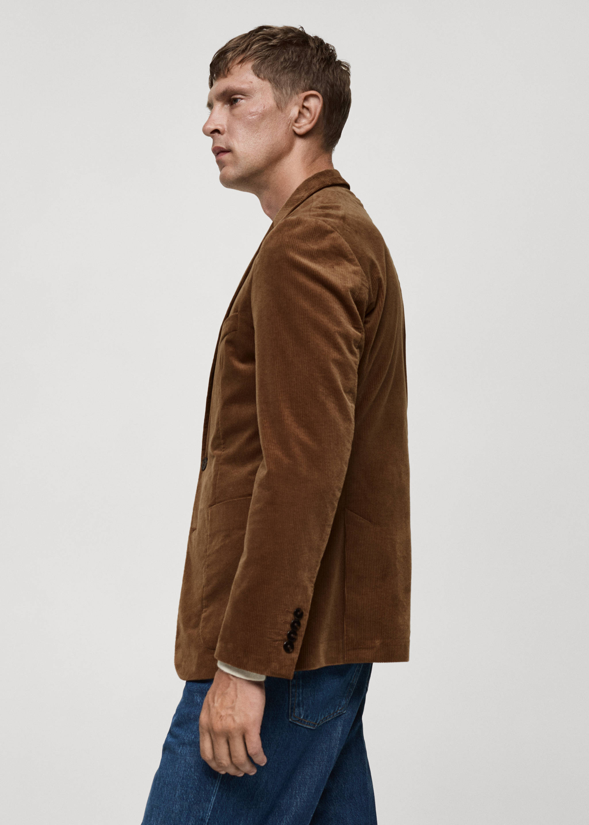 Slim fit corduroy blazer - Details of the article 2