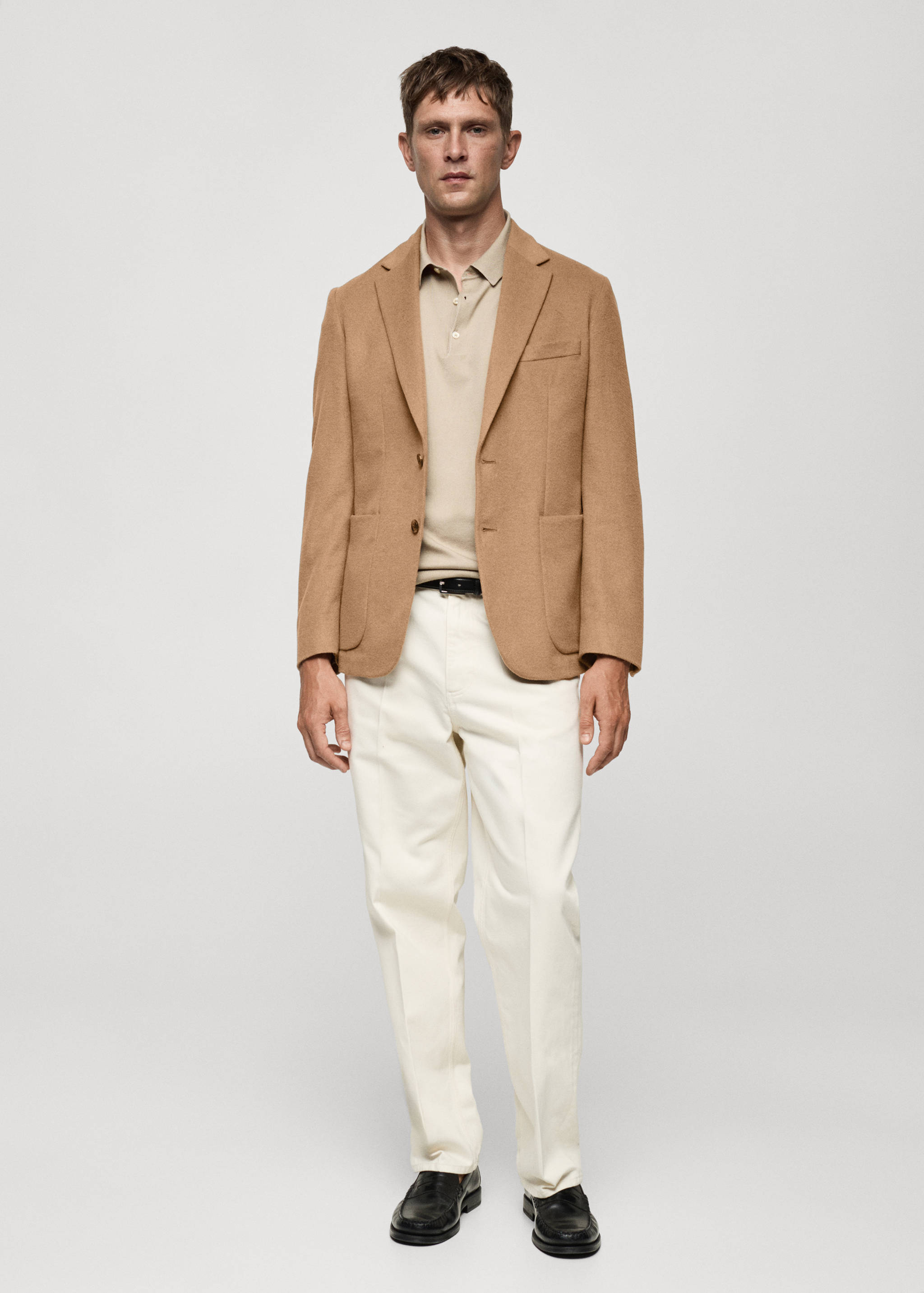 Slim-fit wool blazer - General plane