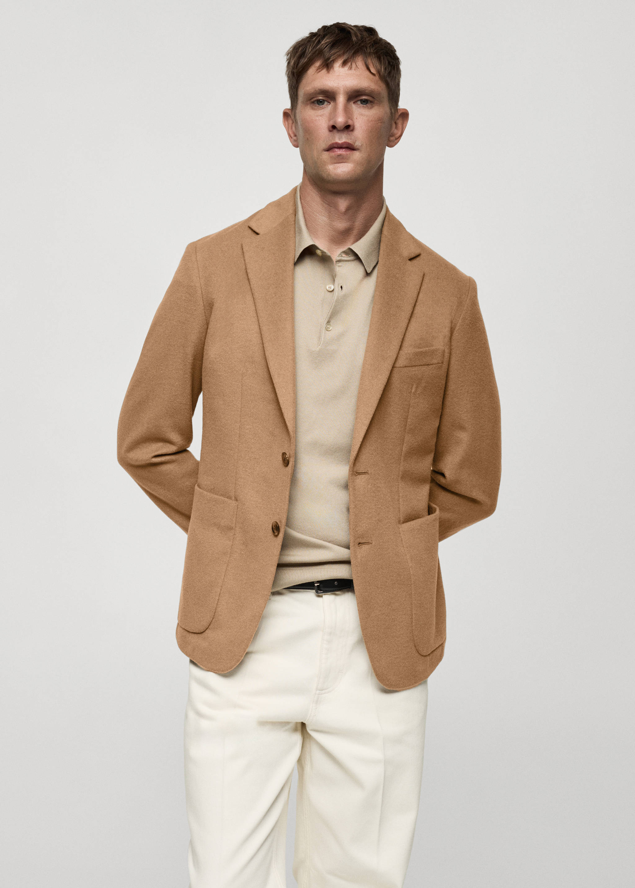 Slim-fit wool blazer - Medium plane