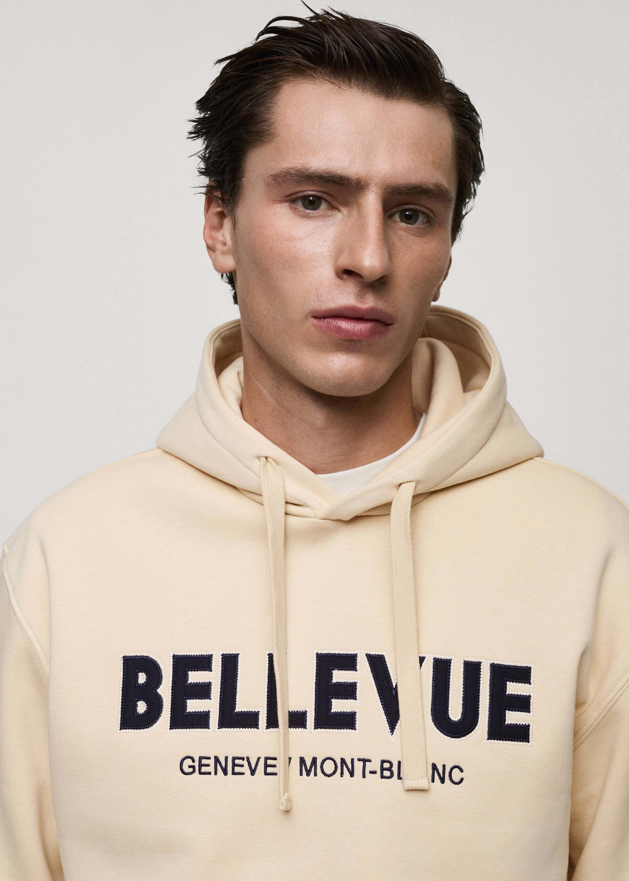 Cotton sweatshirt with printed text - Details of the article 1