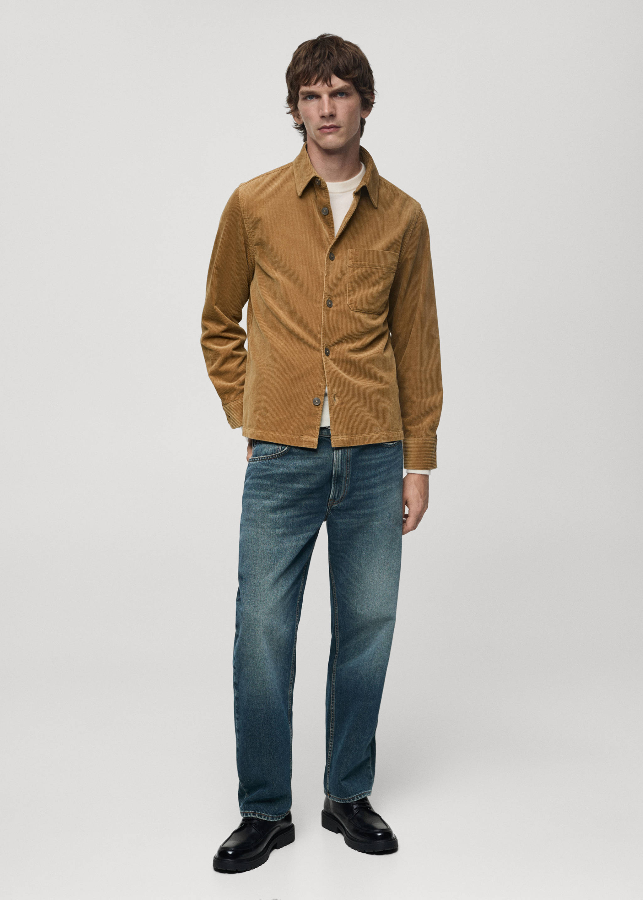 Corduroy overshirt with pockets - General plane