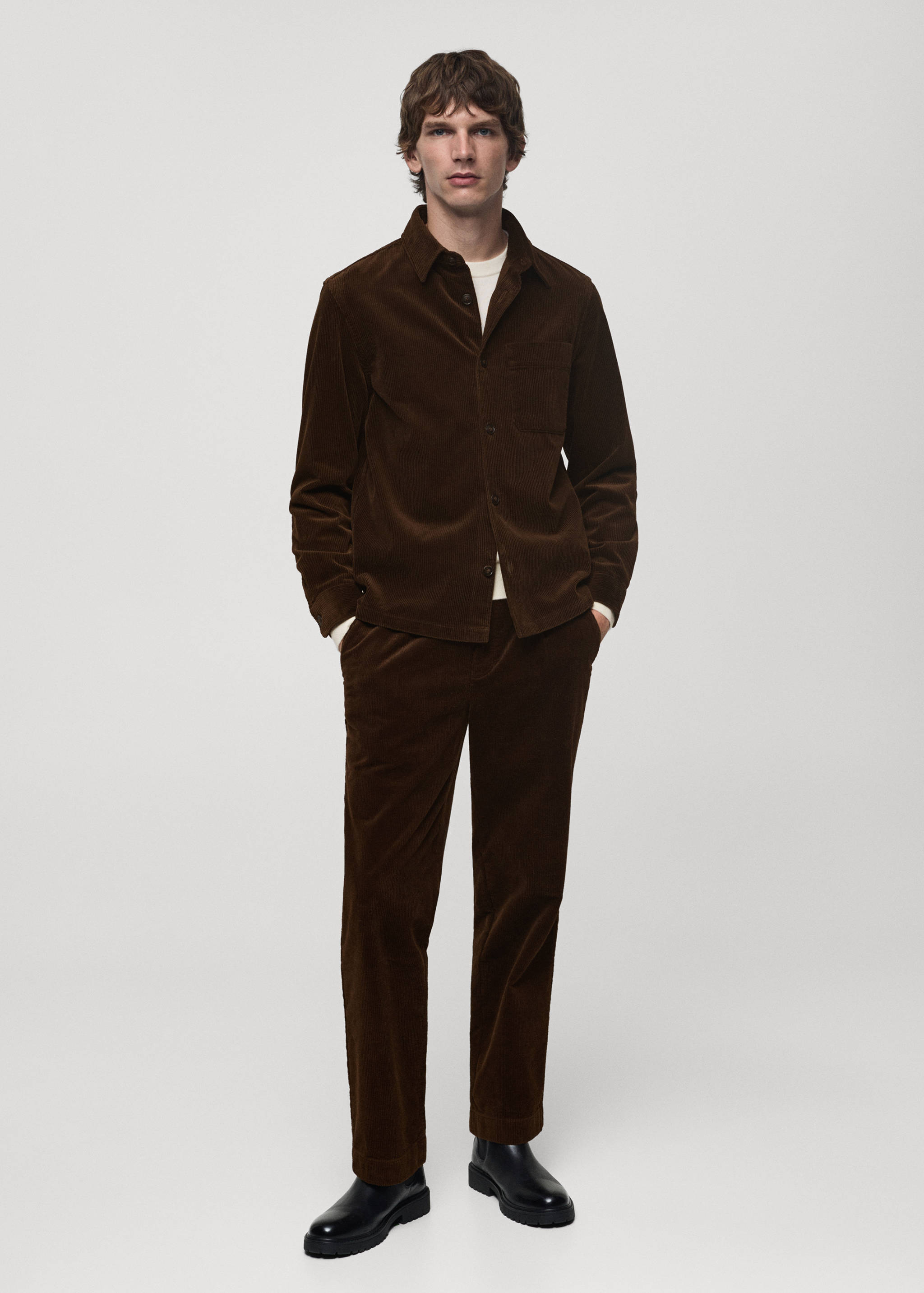 Corduroy overshirt with pockets - General plane