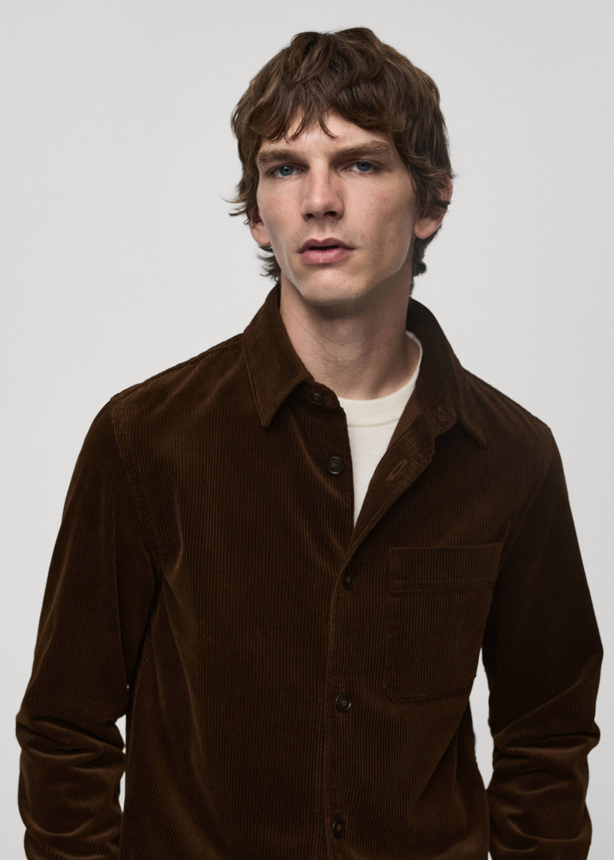 Corduroy overshirt with pockets - Details of the article 1