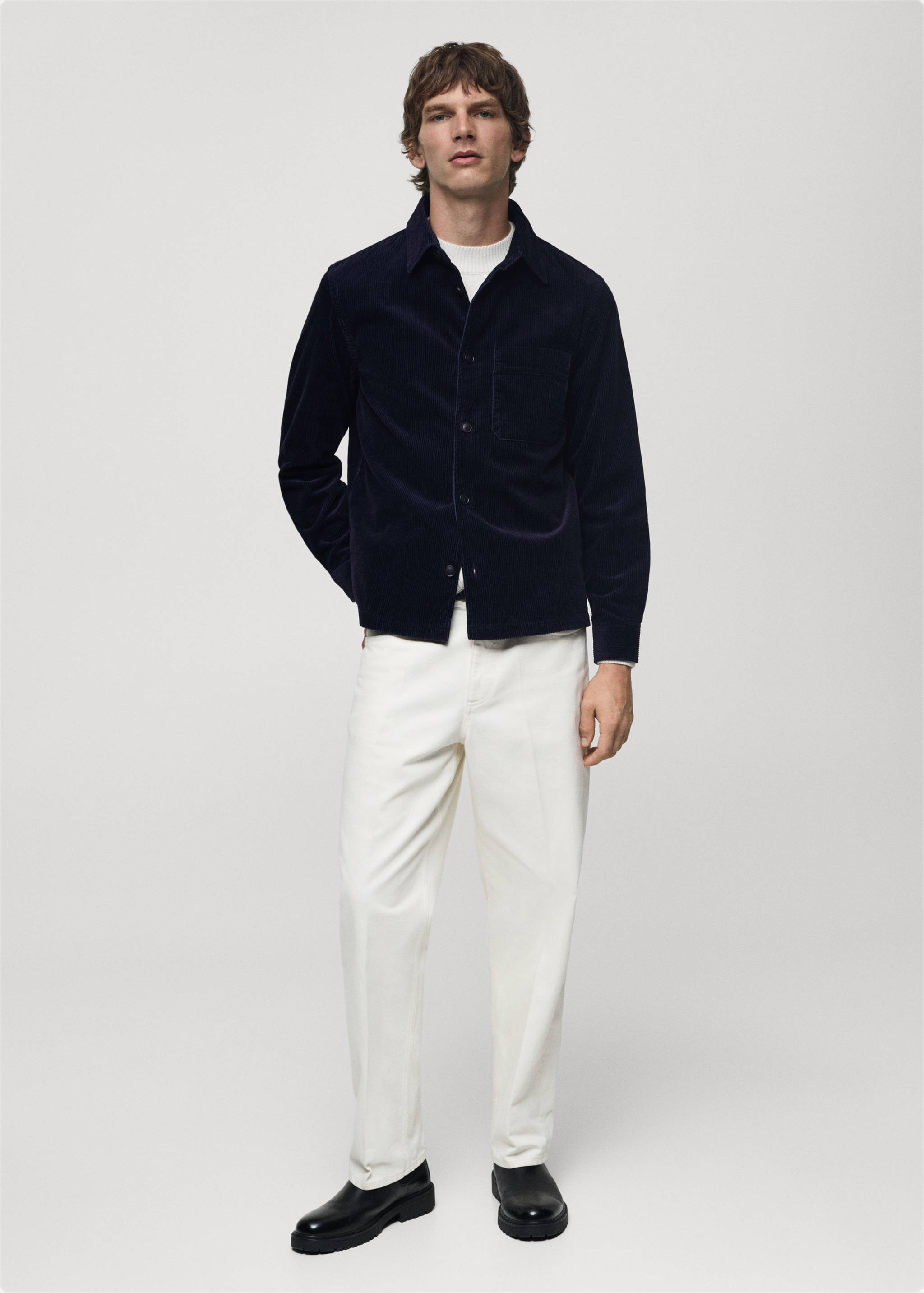 Corduroy overshirt with pockets - General plane