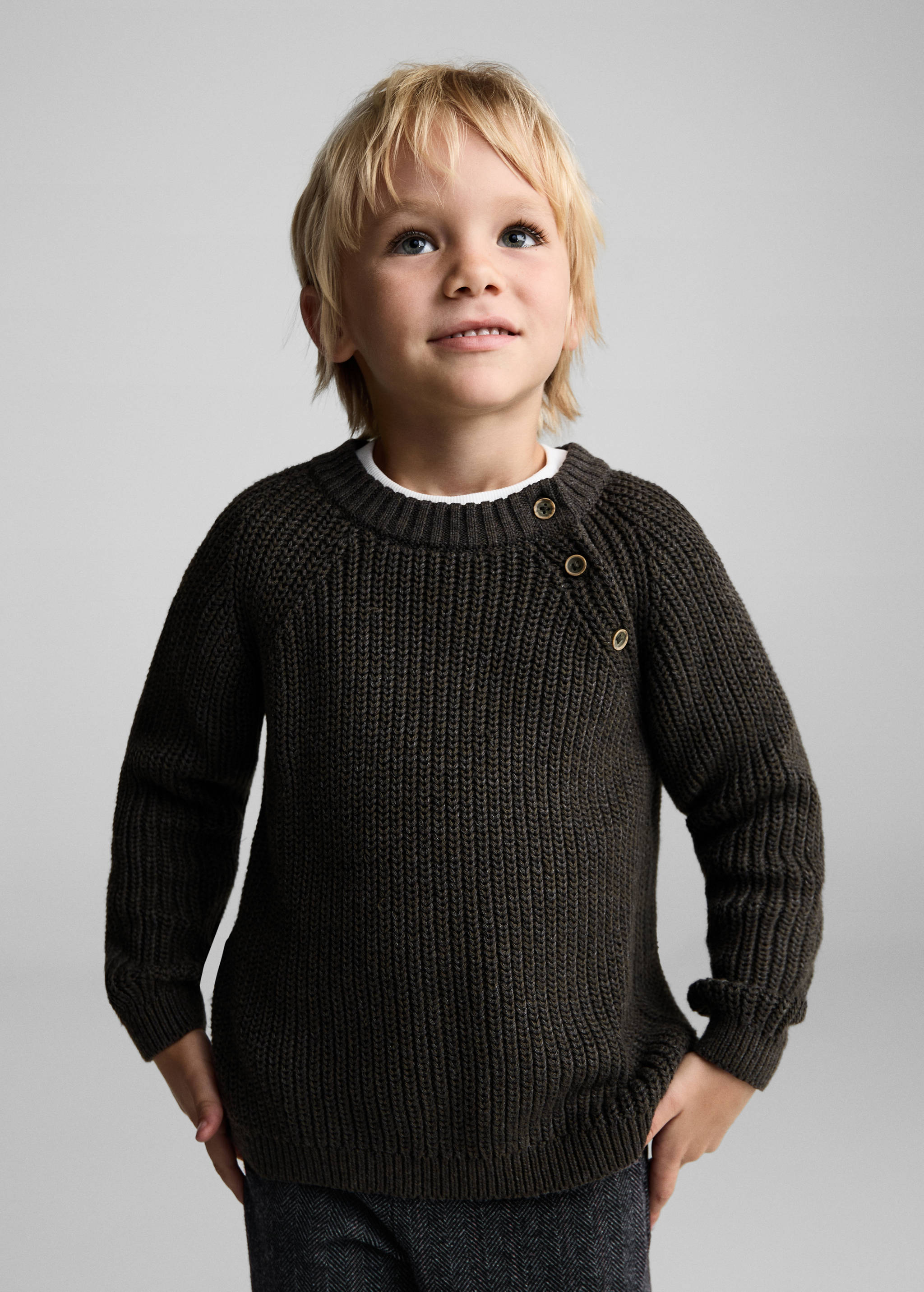 Buttons detail knit sweater - Medium plane