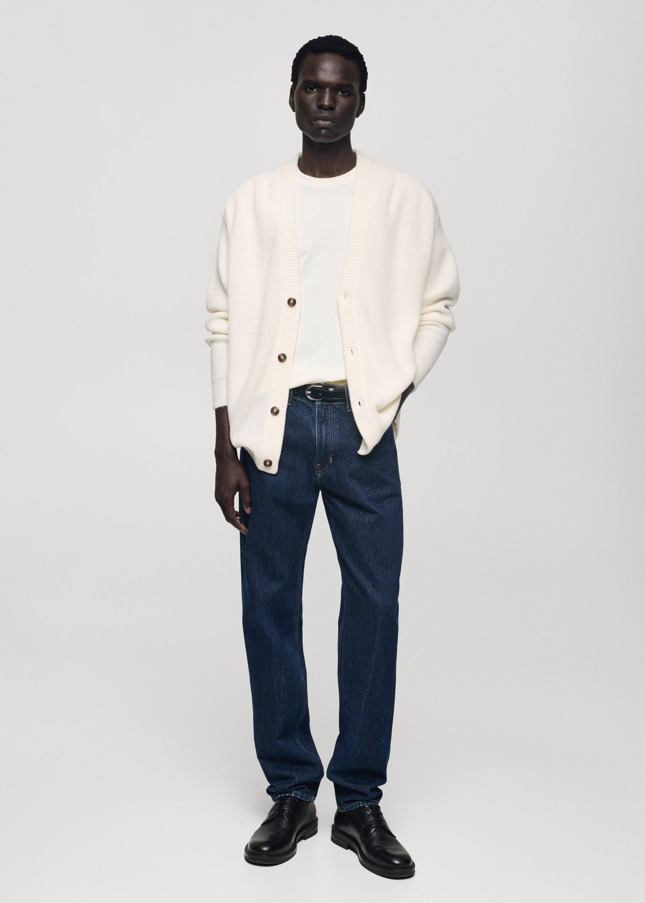 Chunky-knit relaxed-fit cardigan - General plane