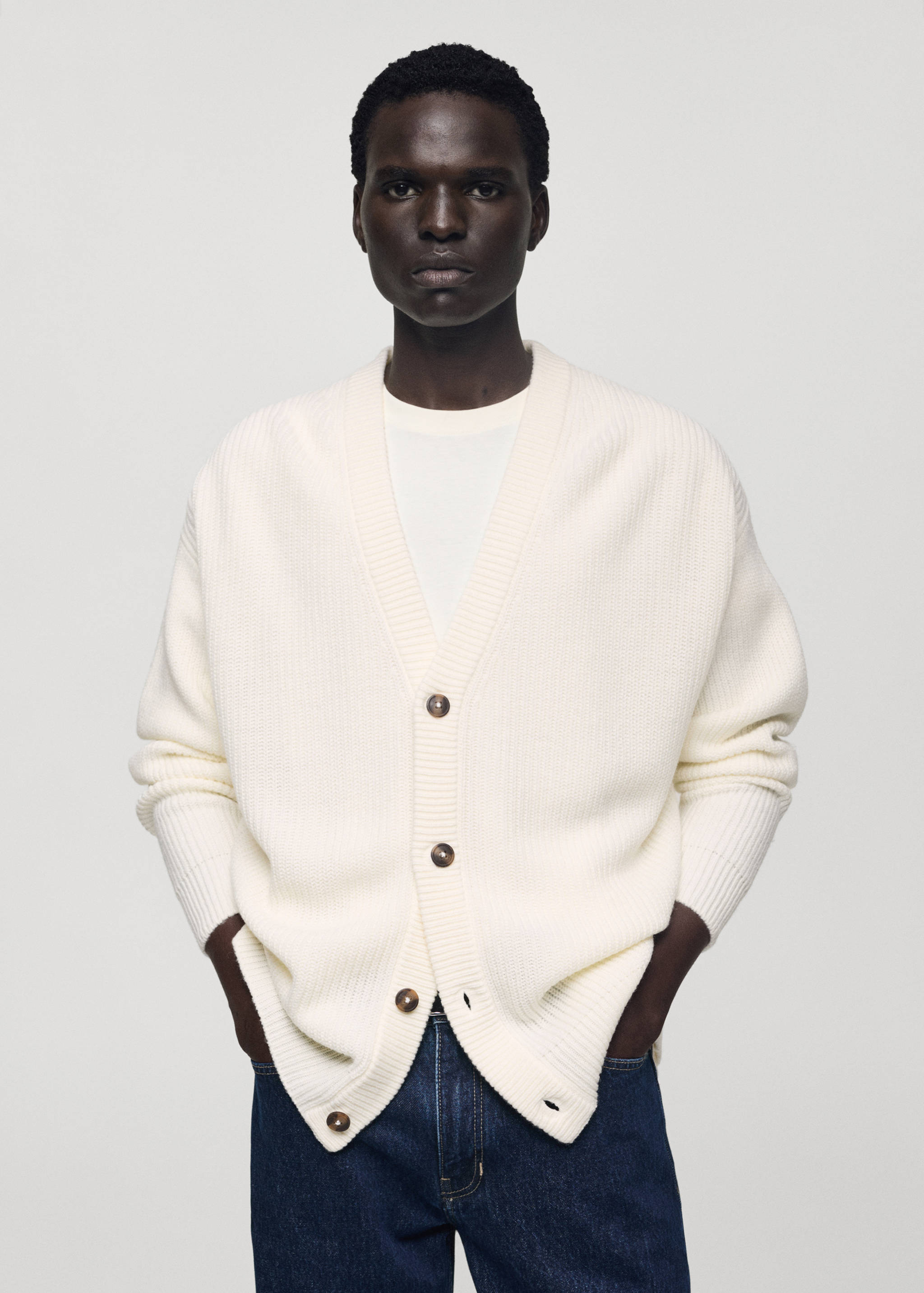 Chunky-knit relaxed-fit cardigan - Medium plane