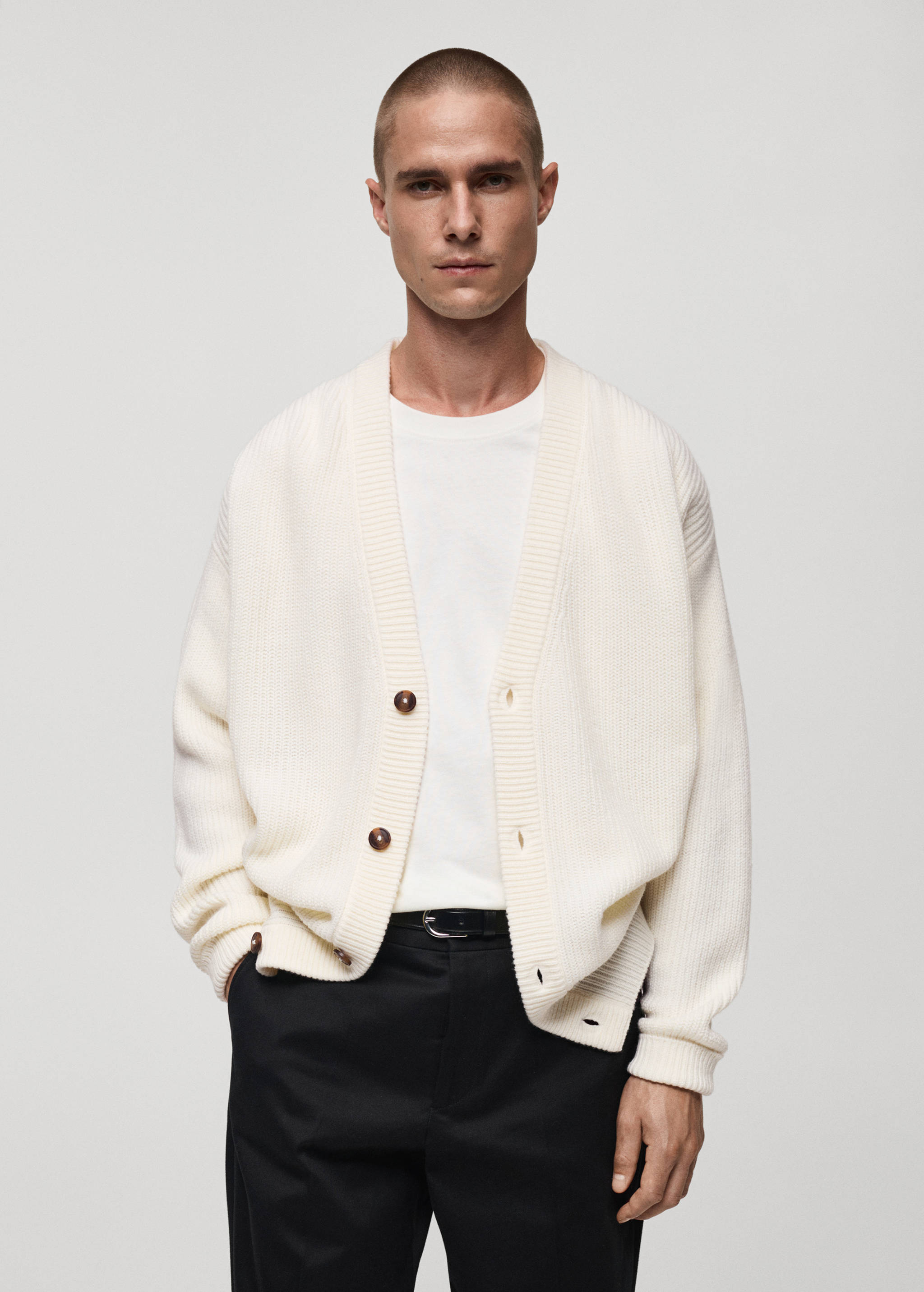 Chunky-knit relaxed-fit cardigan - Medium plane