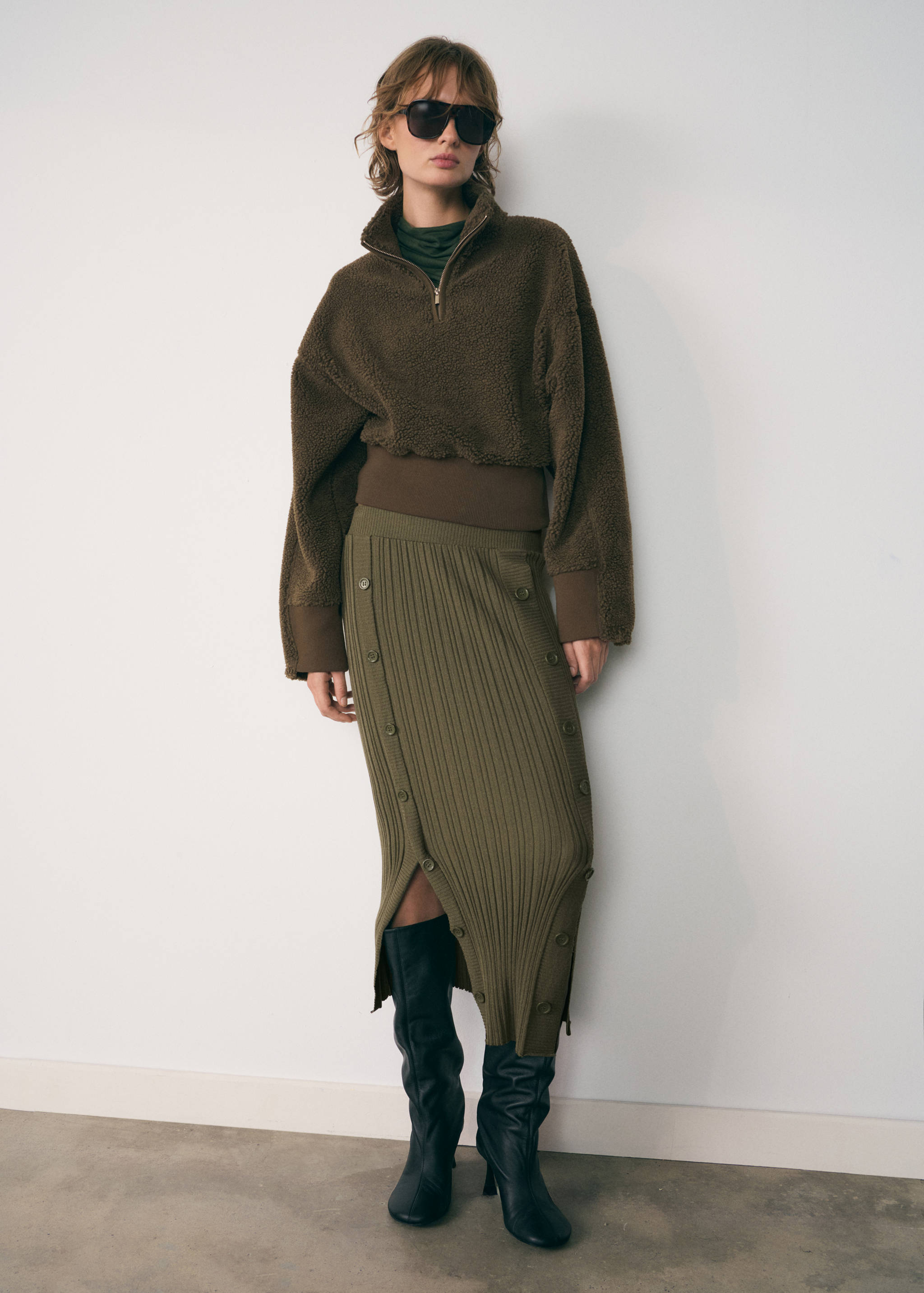 Fleece sweatshirt with zip - General plane