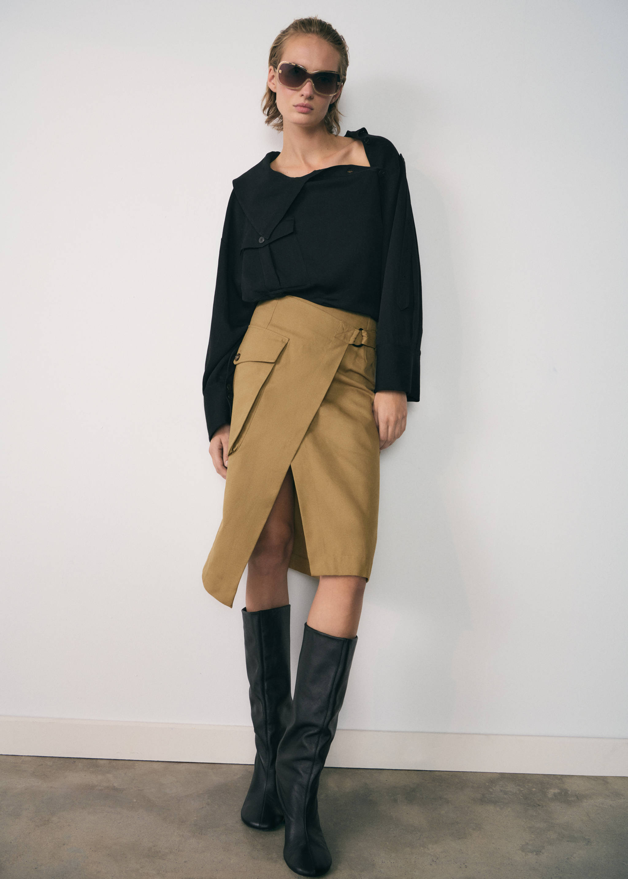 Chemise Lyocell col asymétrique - Plan général