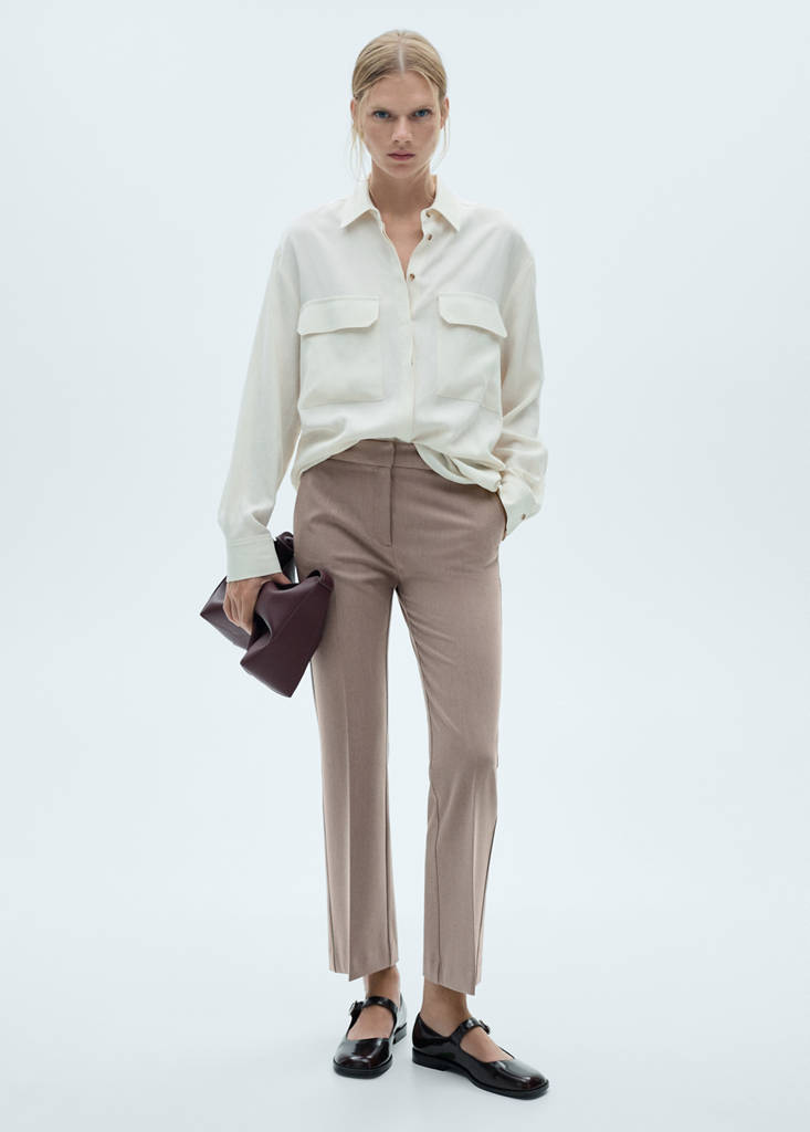 Flared flowing trousers — Medium Brown
