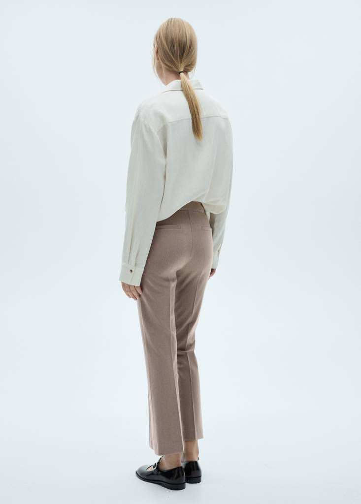 Flared flowing trousers — Medium Brown